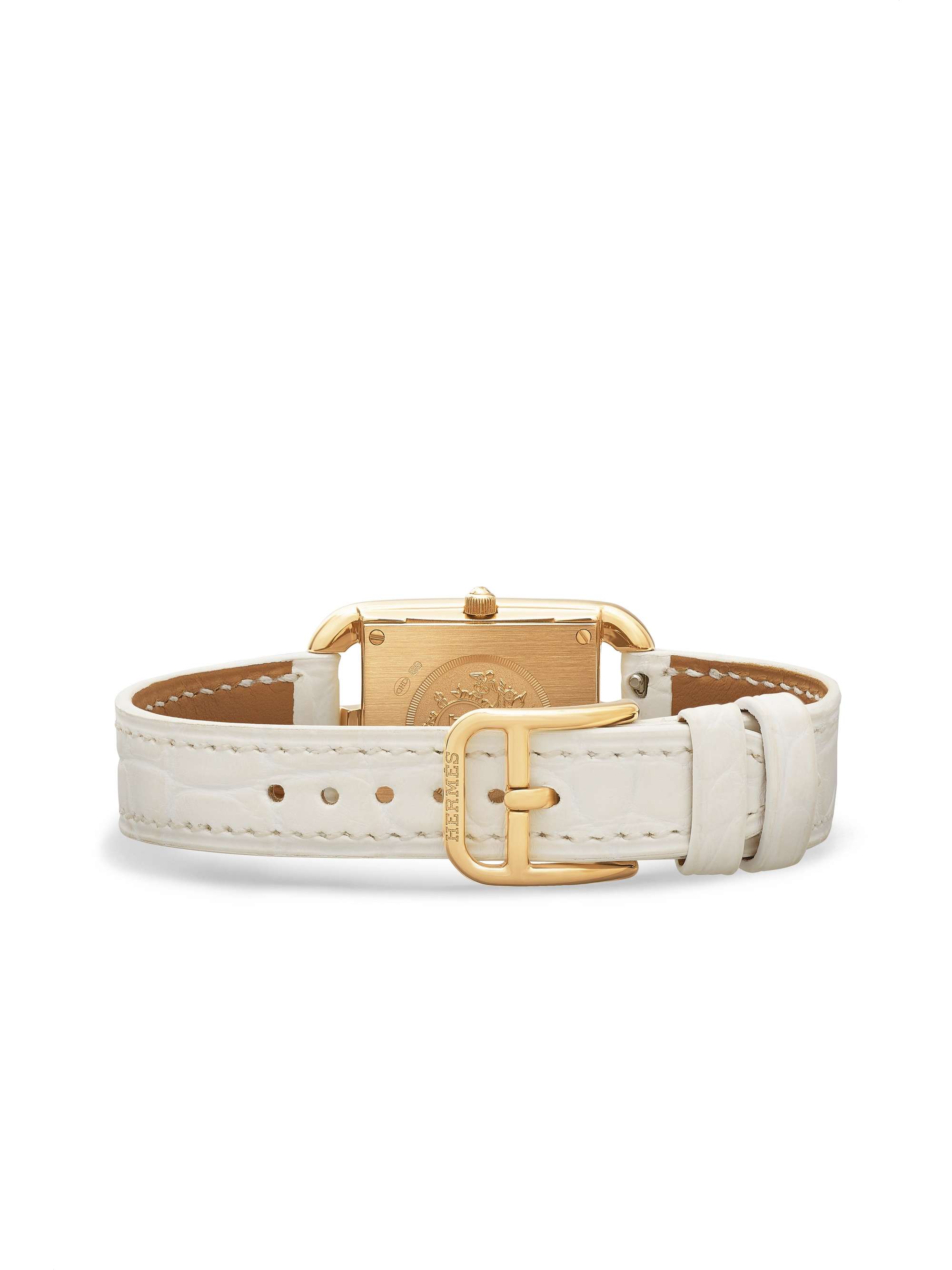 HERMÈS TIMEPIECES Cape Cod 23mm small 18-karat gold, alligator, mother-of-pearl and diamond watch