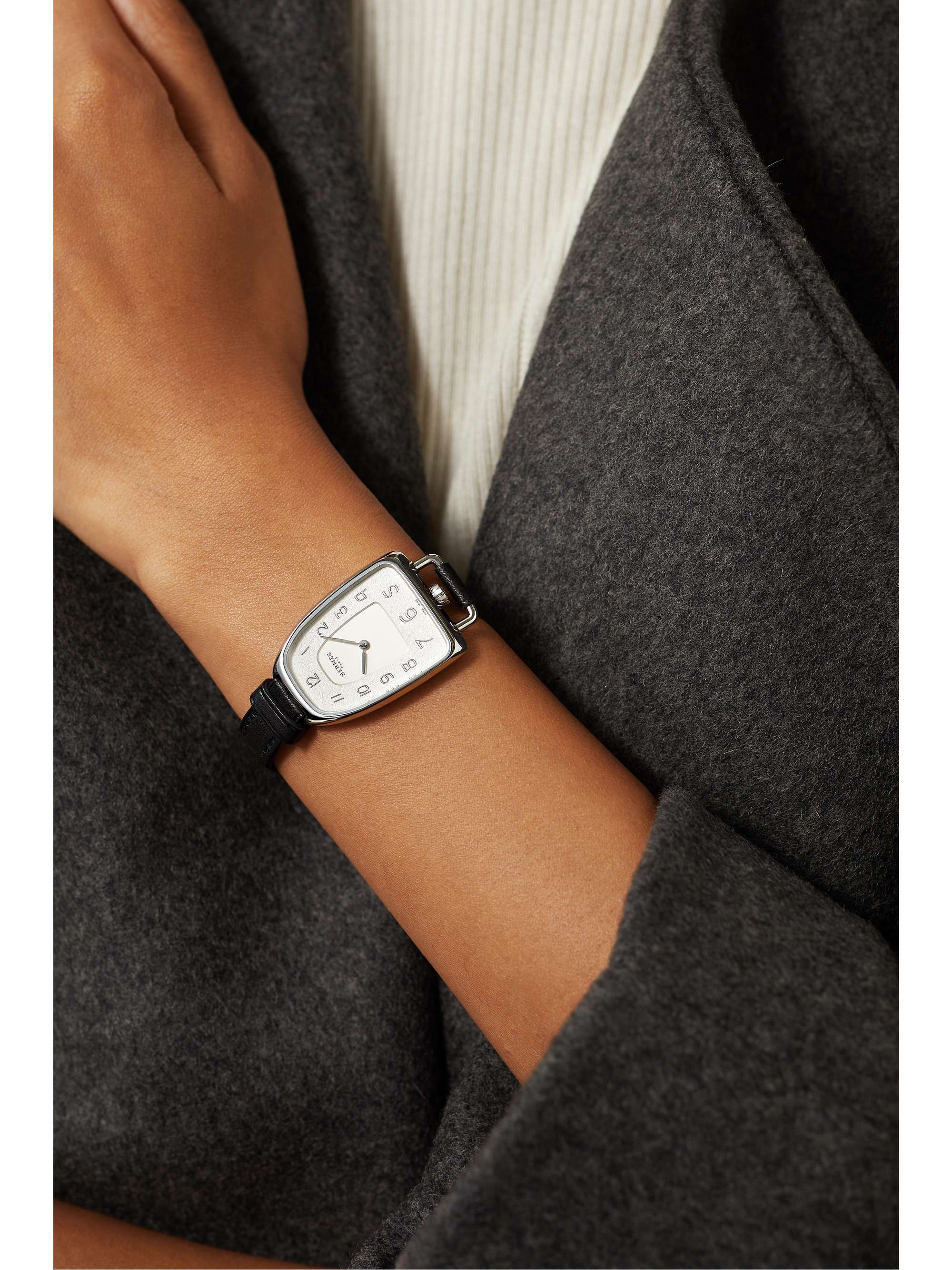HERMÈS TIMEPIECES Montre en or rose 18 carats (750/1000) à bracelet en alligator Galop d'Hermès Large, 40 mm