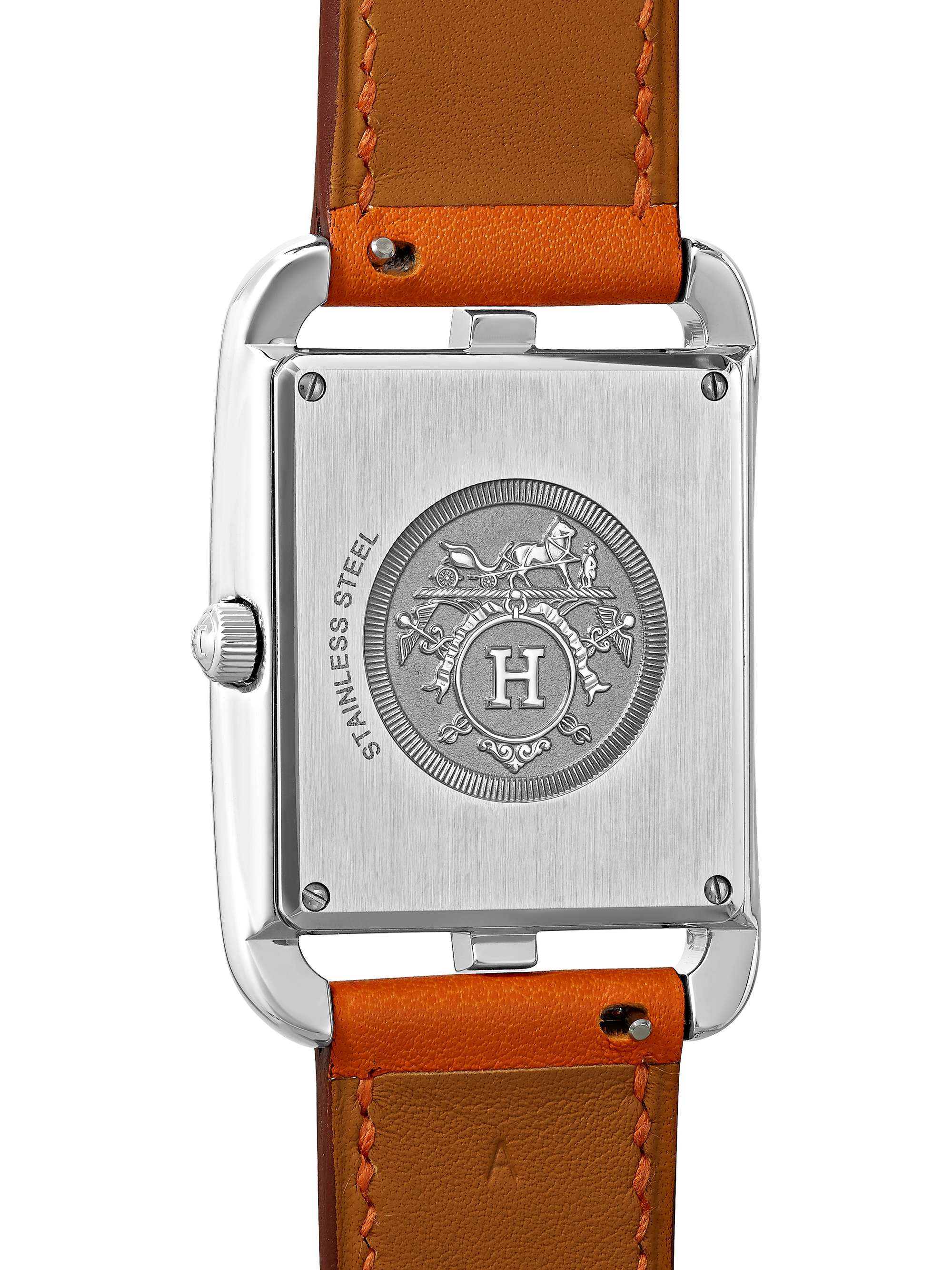 HERMÈS TIMEPIECES Cape Cod 29mm large stainless steel and leather watch