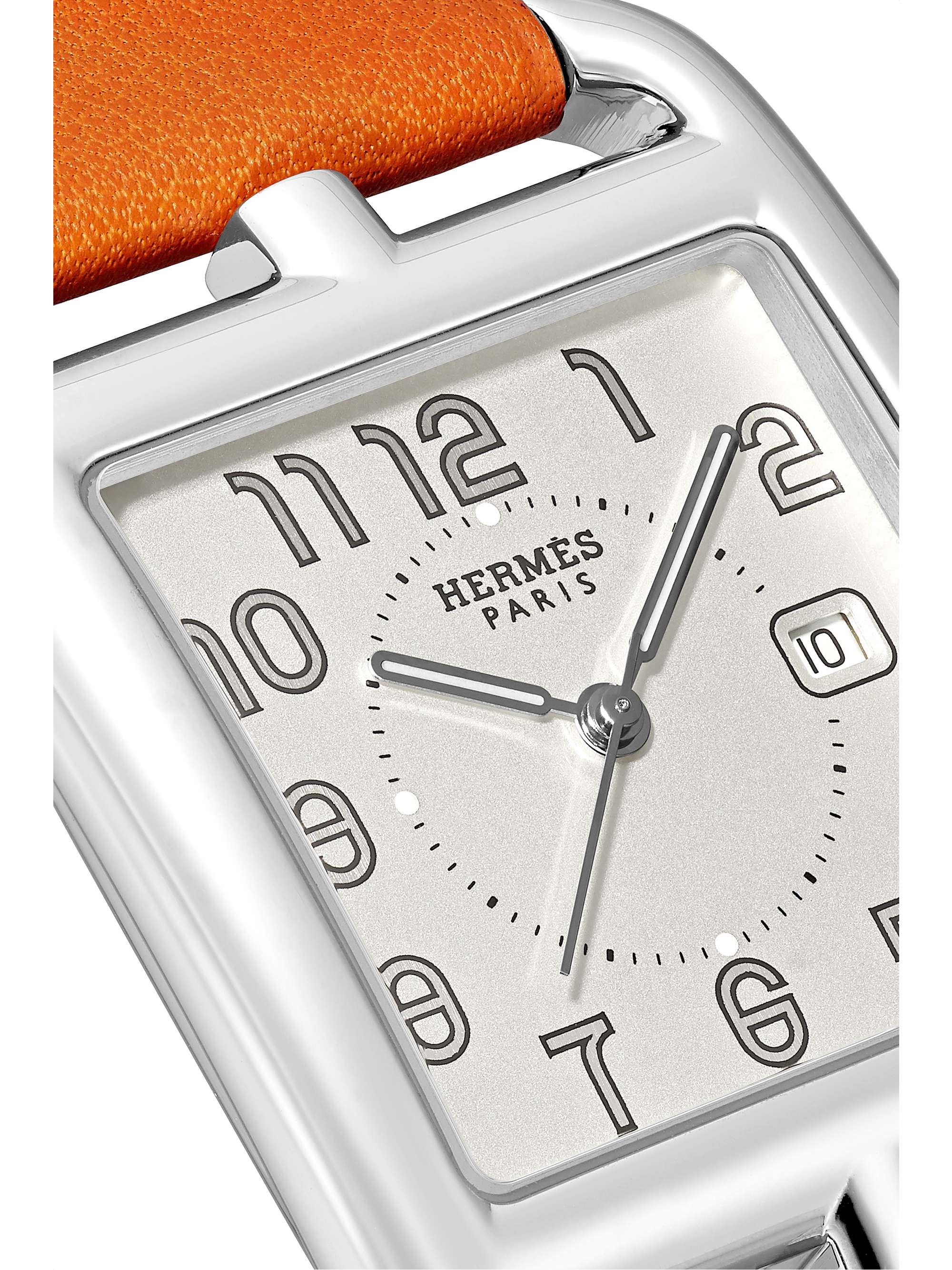 HERMÈS TIMEPIECES Cape Cod 29mm large stainless steel and leather watch