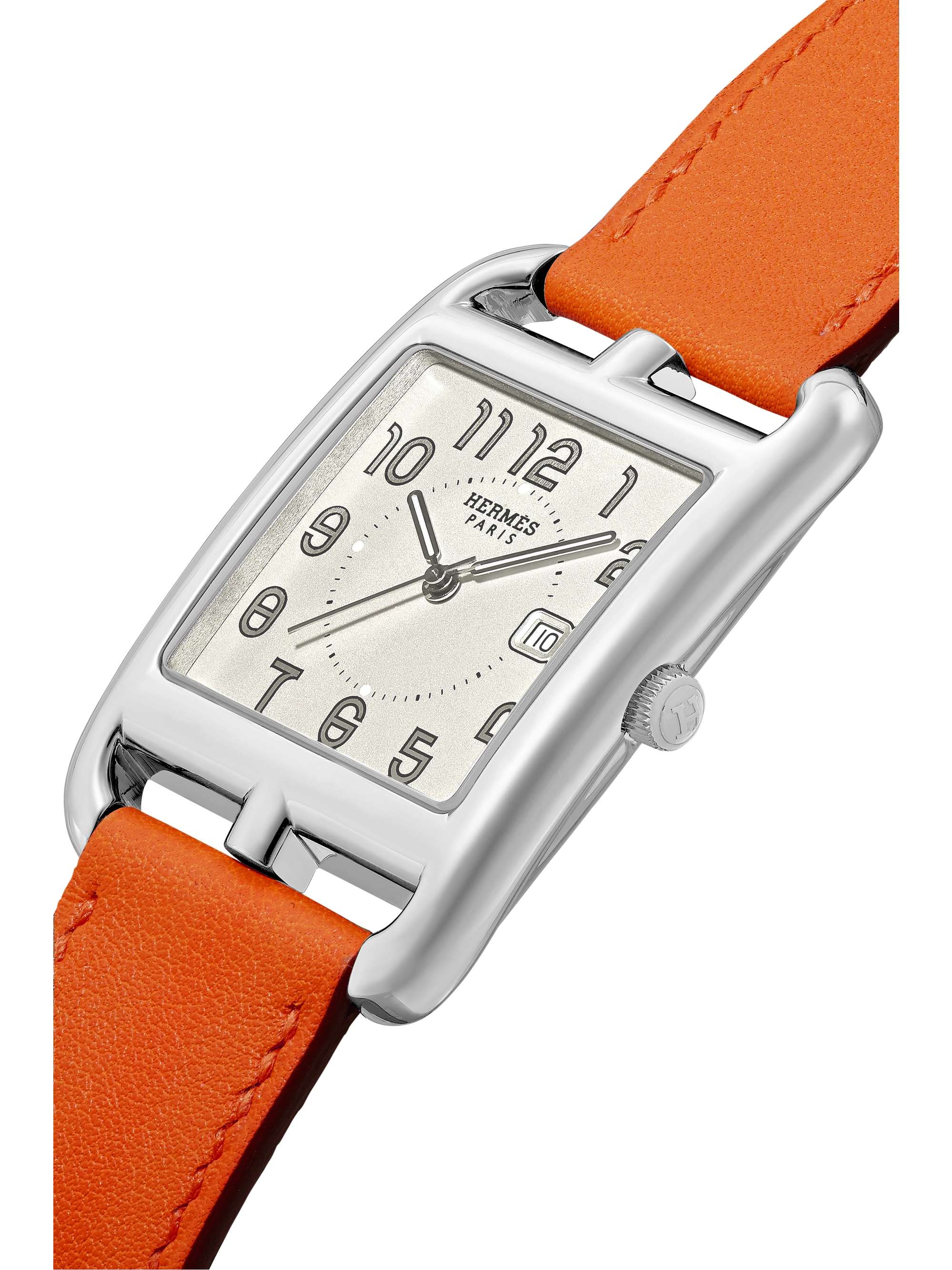 HERMÈS TIMEPIECES Cape Cod 29mm large stainless steel and leather watch