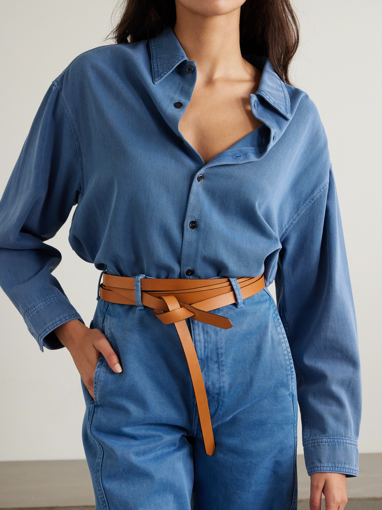 Isabel Marant Knot-detail Leather Belt In Tan