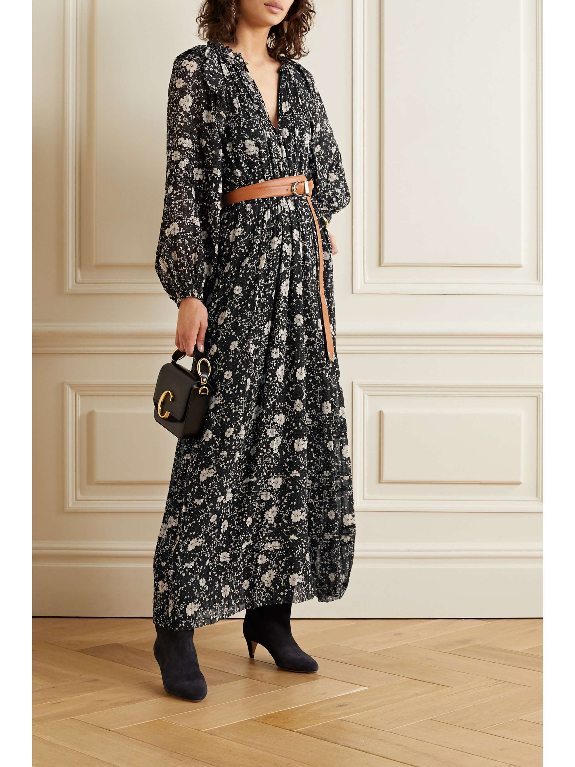 MARANT ÉTOILE Estine ruffled floral-print crepon maxi dress