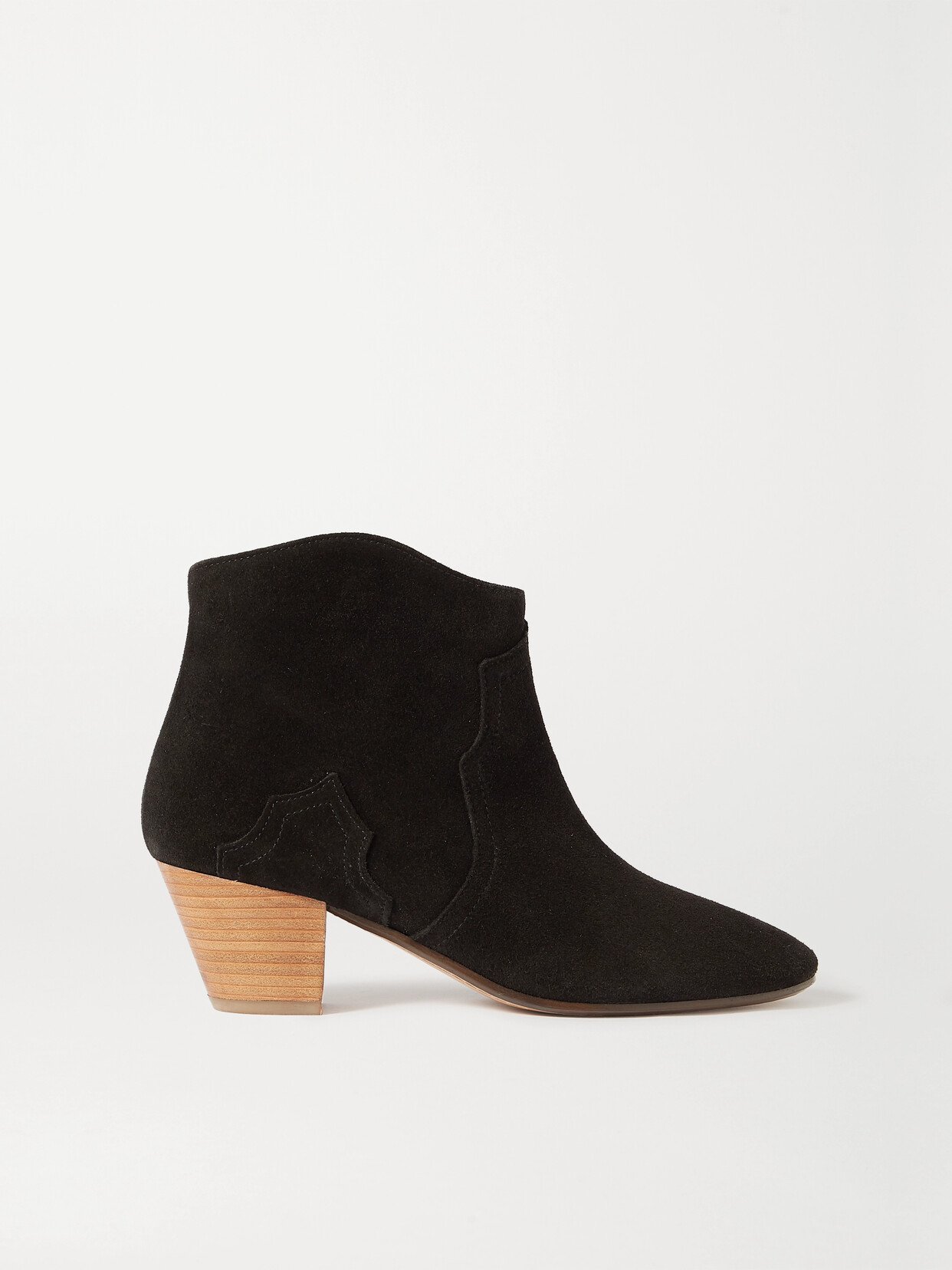Isabel Marant Dicker Suede Cowboy Boots - Black