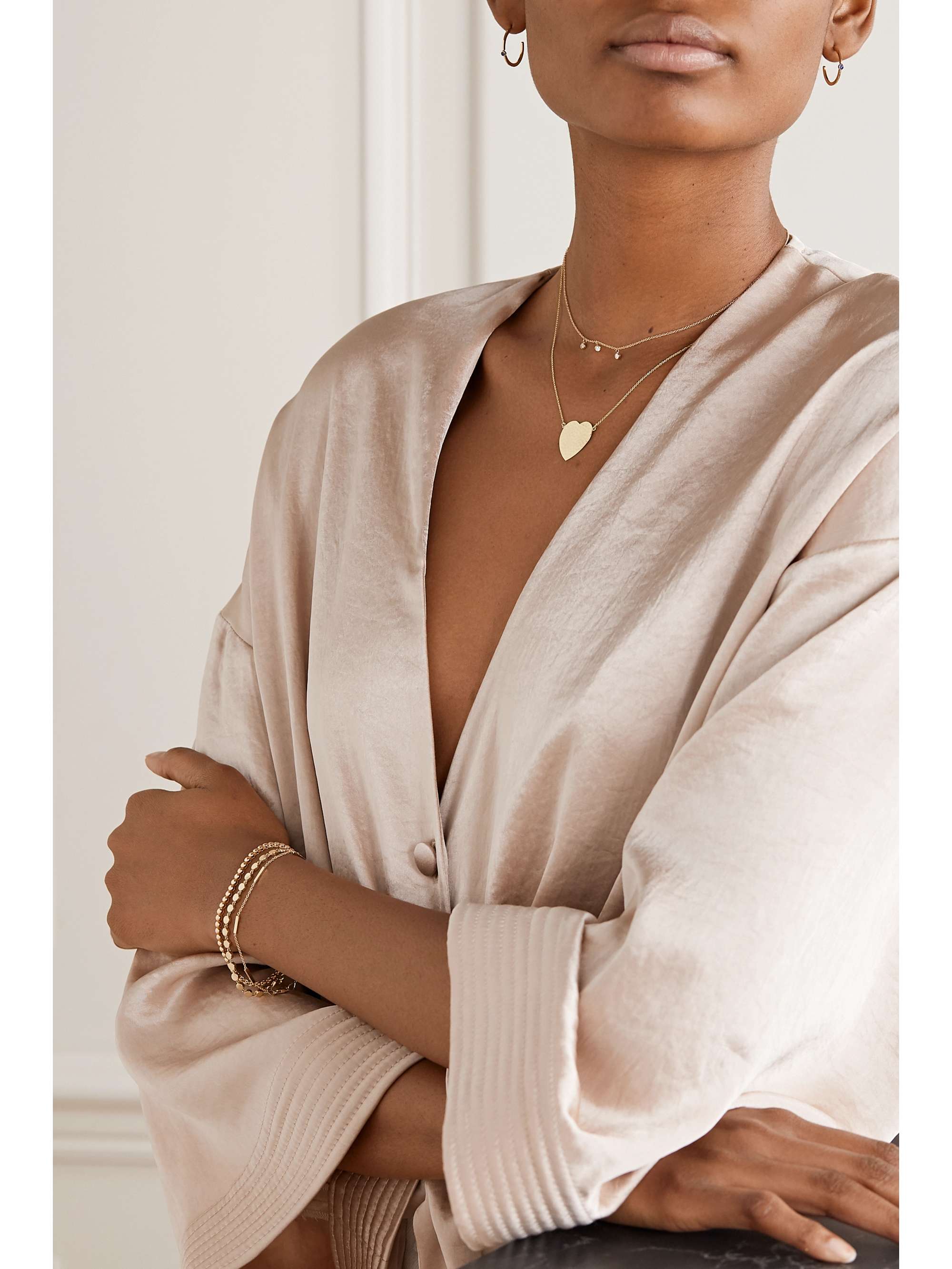 JENNIFER MEYER Hammered 18-karat gold necklace