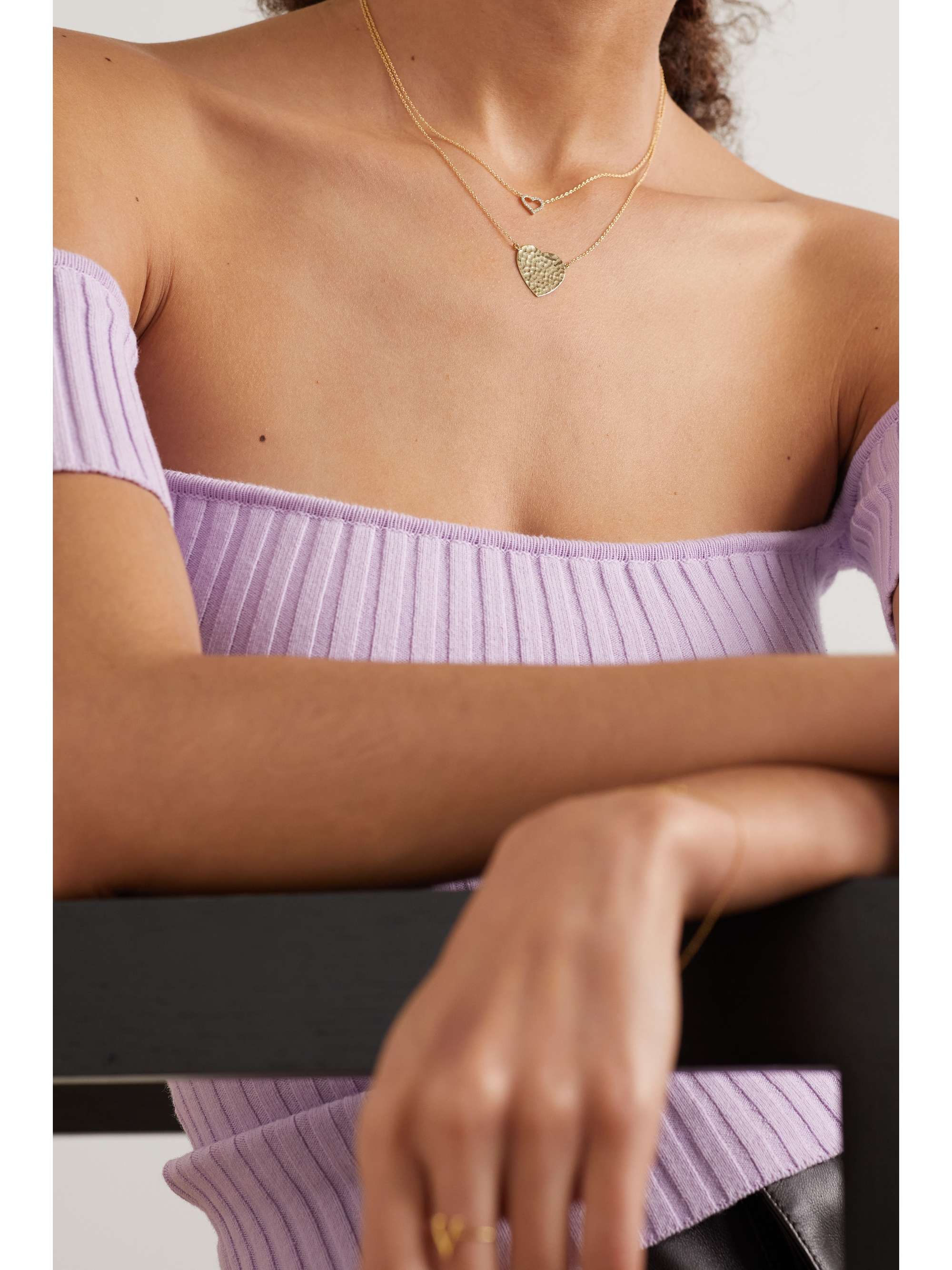 JENNIFER MEYER Small Open Heart 18-karat gold diamond necklace