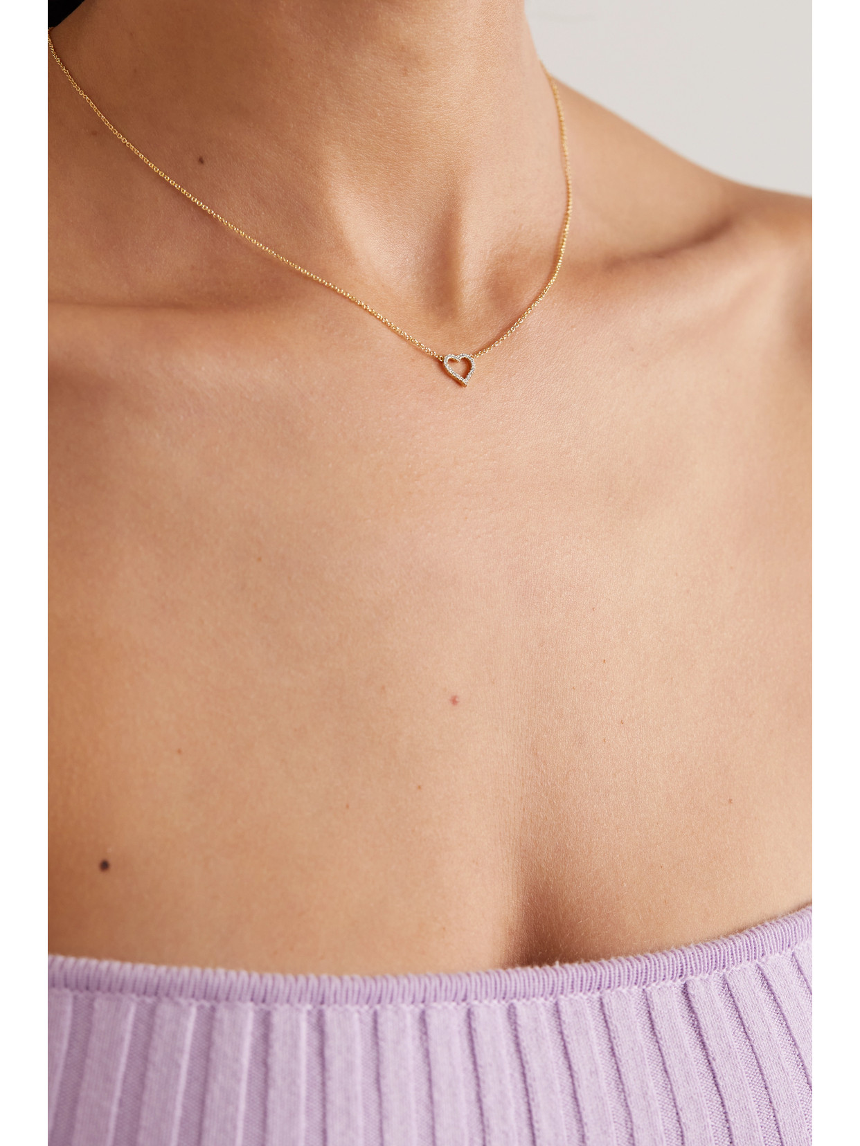 Jennifer Meyer Small Open Heart 18-karat Gold Diamond Necklace In Gold