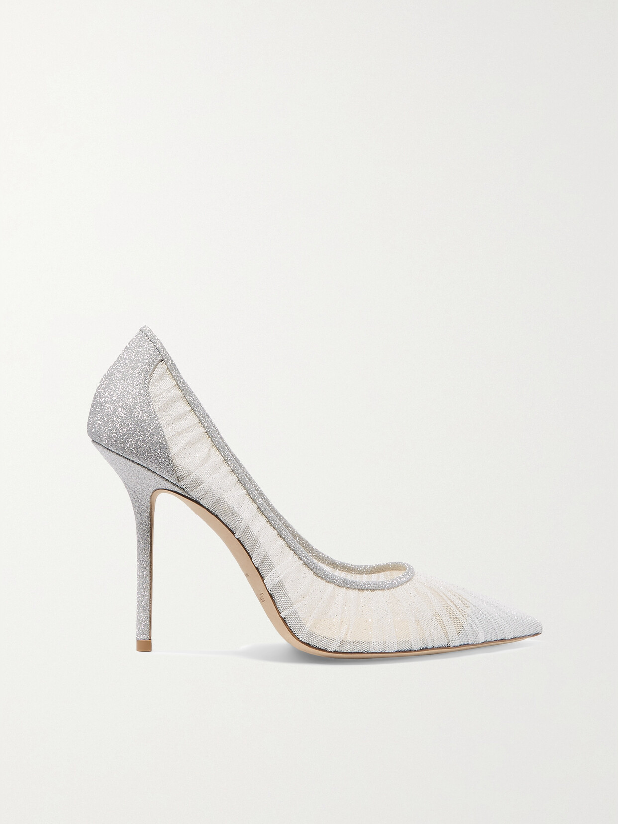 Jimmy Choo - Love 100 Glittered Tulle And Canvas Pumps - Ivory