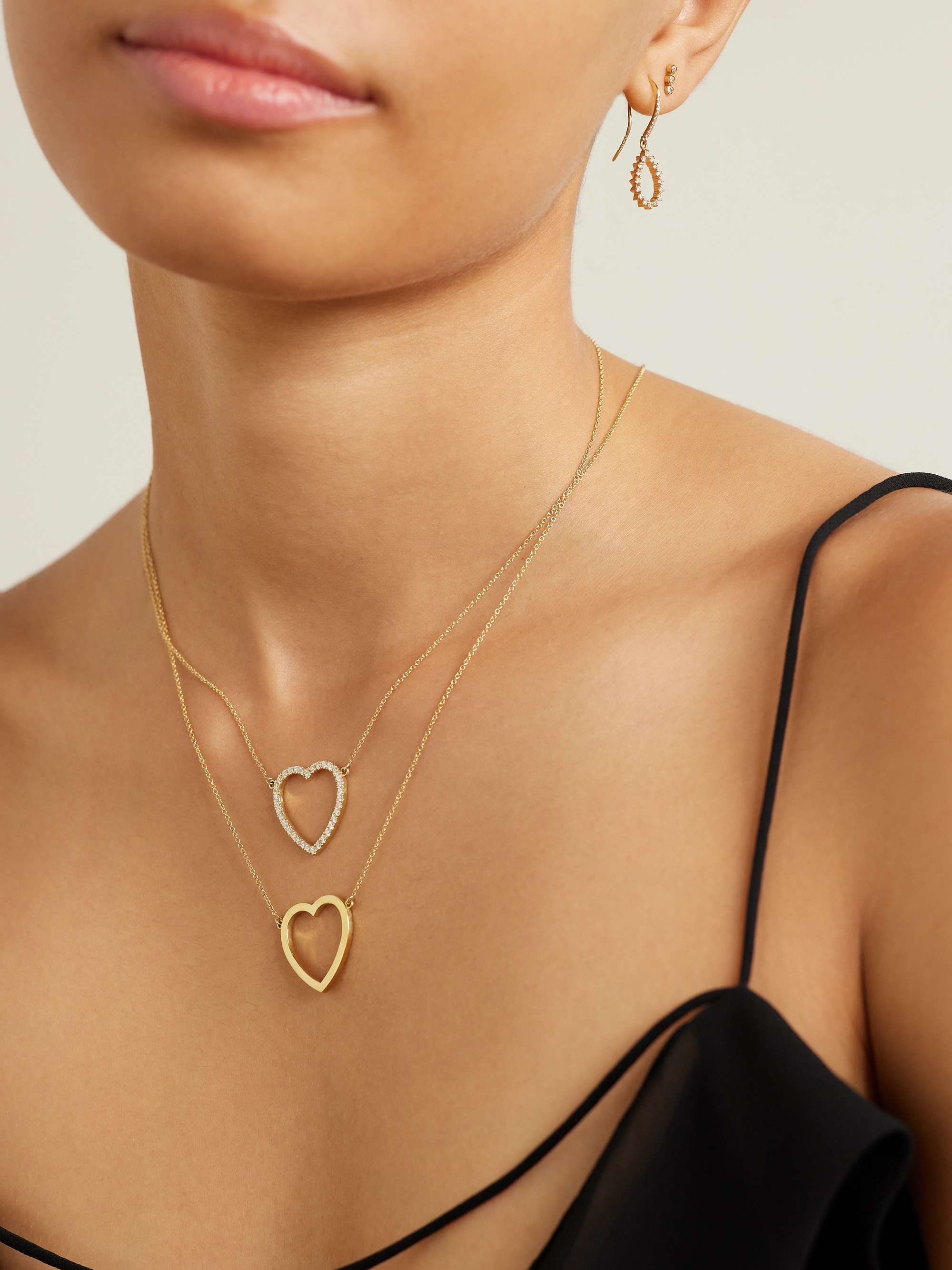 JENNIFER MEYER Open Heart 18-karat gold necklace
