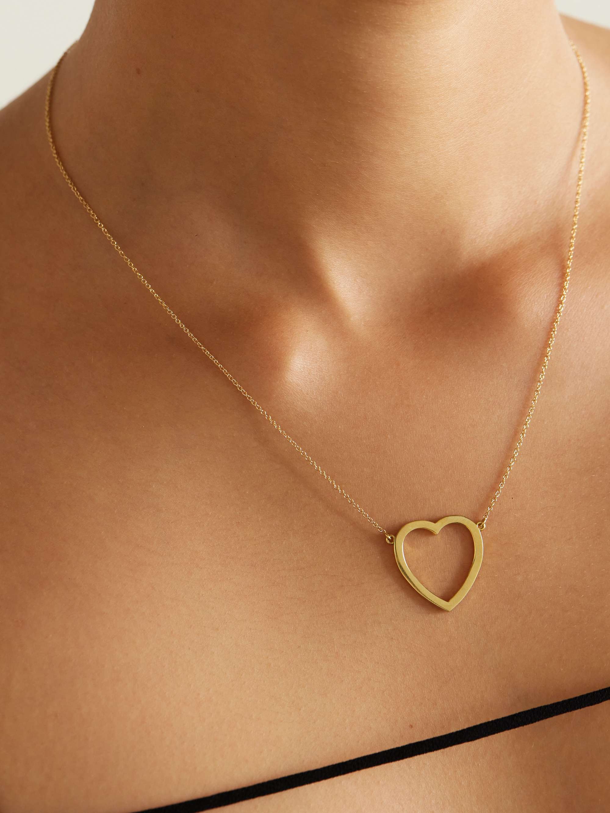 JENNIFER MEYER Open Heart 18-karat gold necklace
