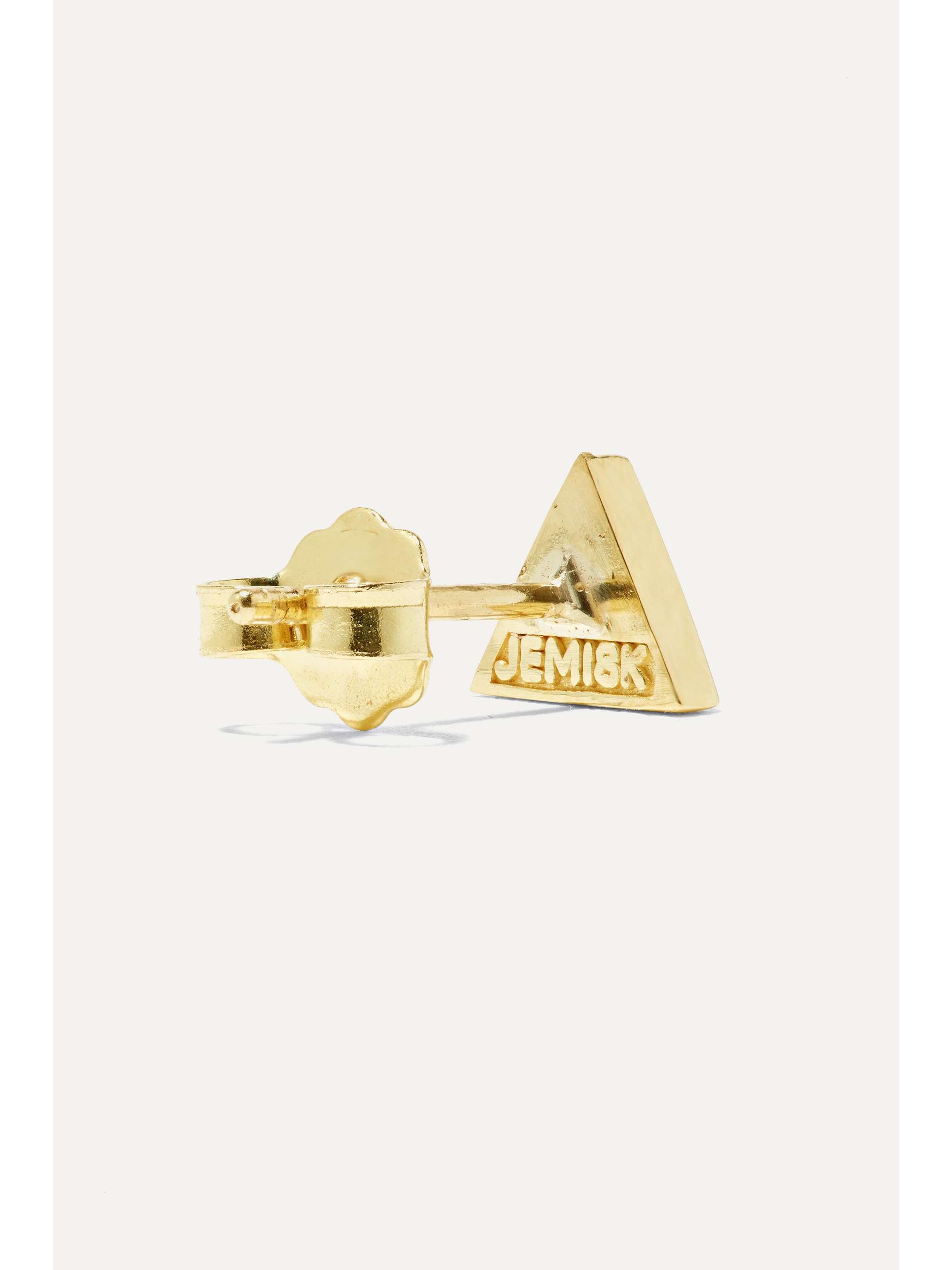 JENNIFER MEYER Mini Triangle 18-karat gold turquoise earrings
