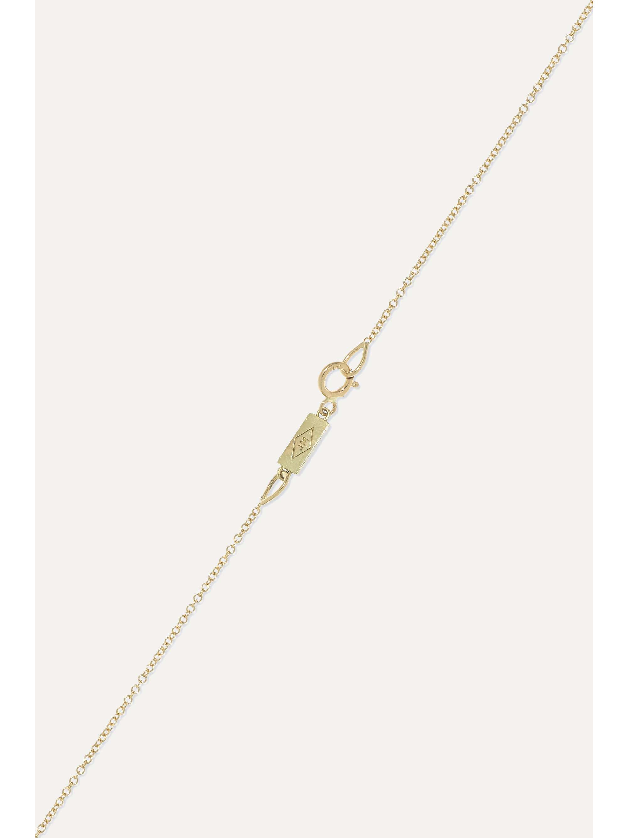 JENNIFER MEYER Mini Leaf 18-karat gold diamond necklace
