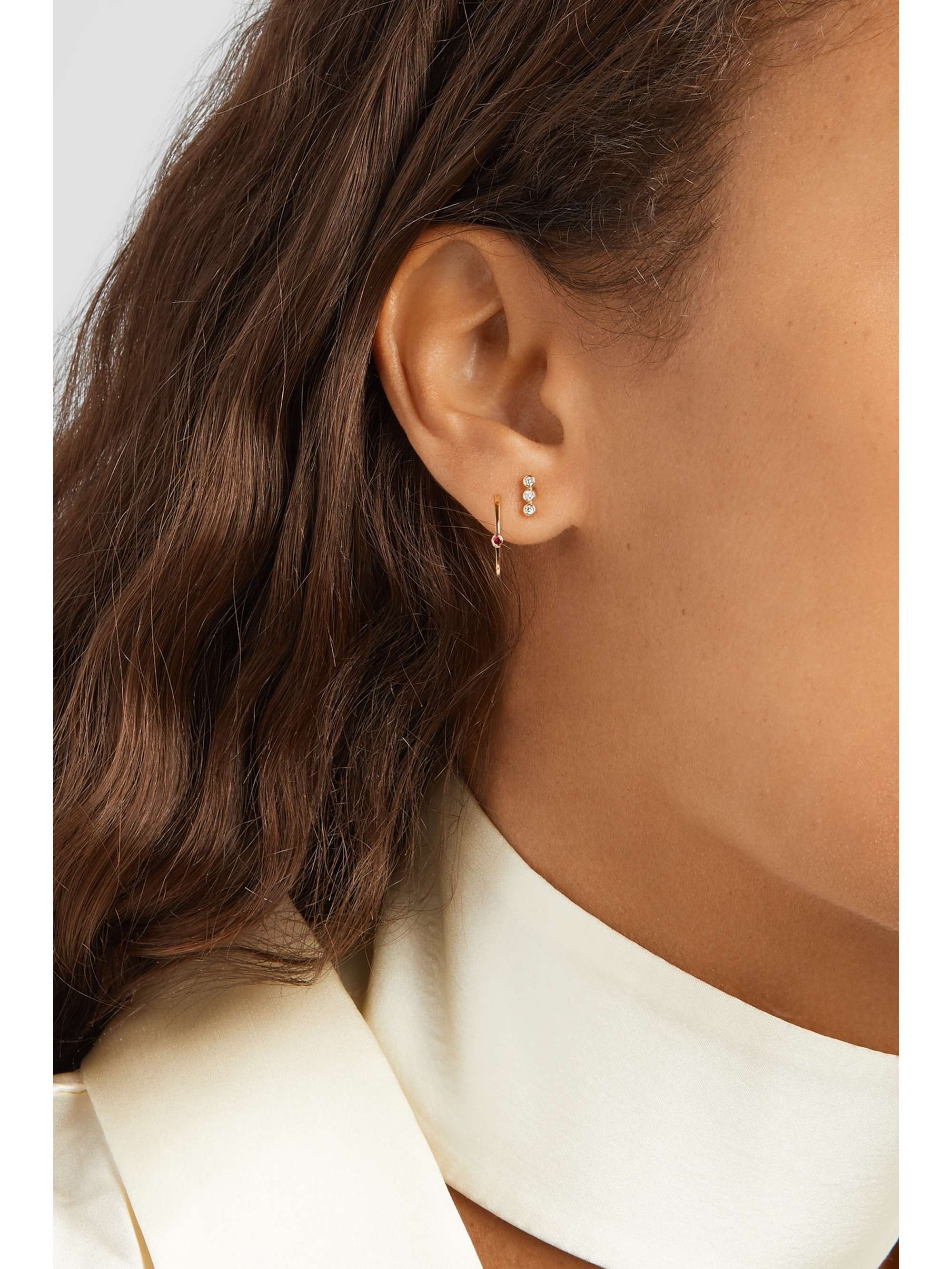 JENNIFER MEYER 18-karat gold diamond earrings