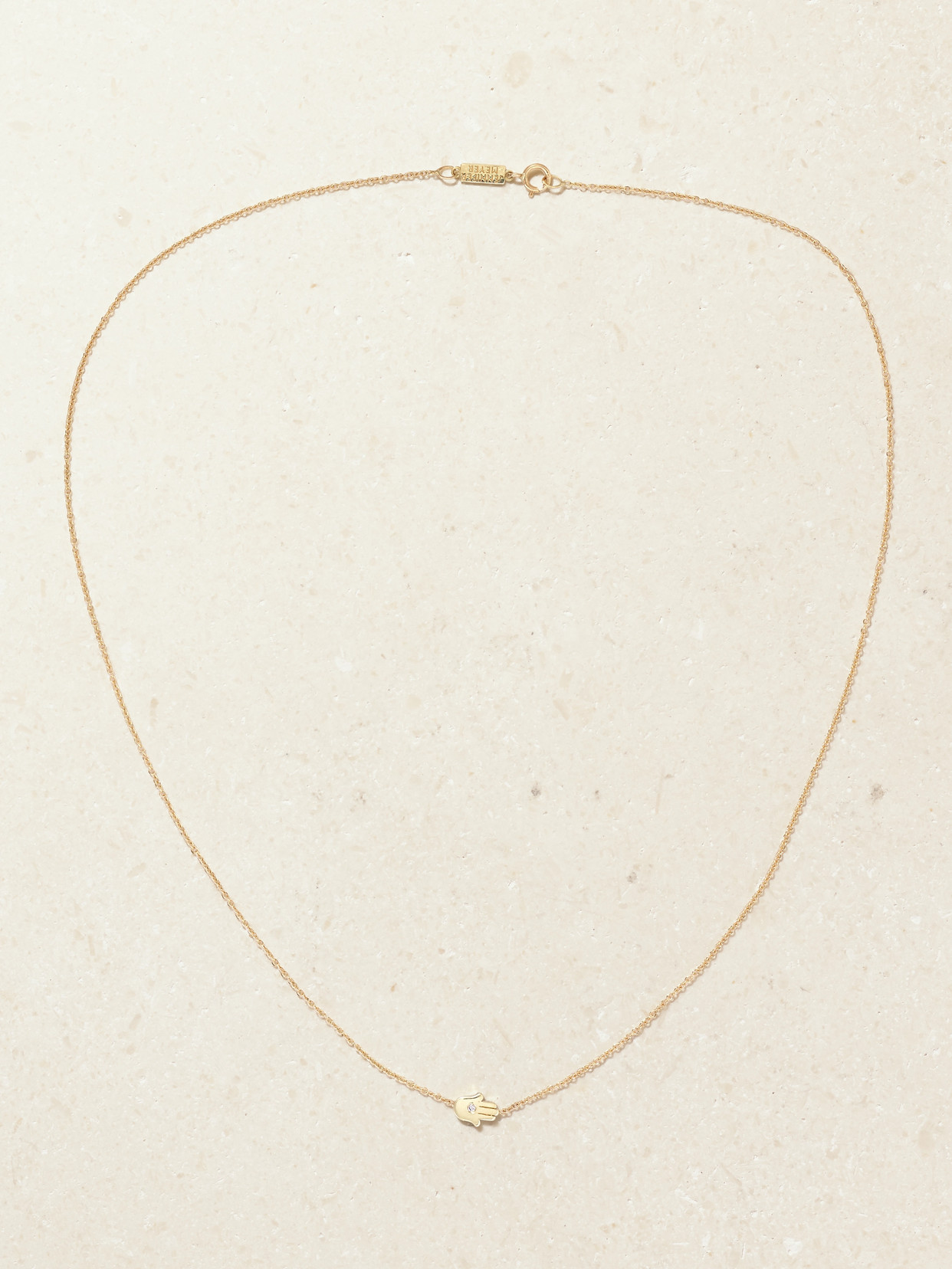 Jennifer Meyer Mini Hamsa 18-karat Gold Diamond Necklace In Gold