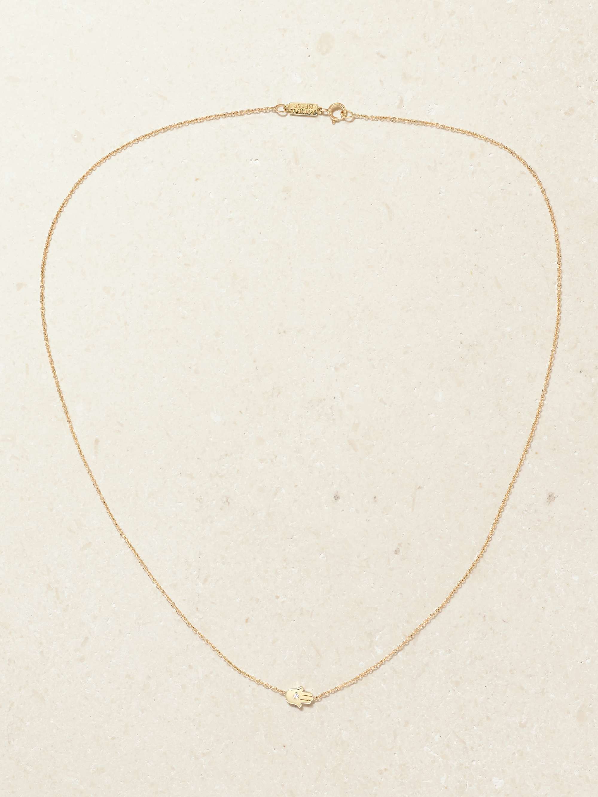 JENNIFER MEYER Mini Hamsa 18-karat gold diamond necklace
