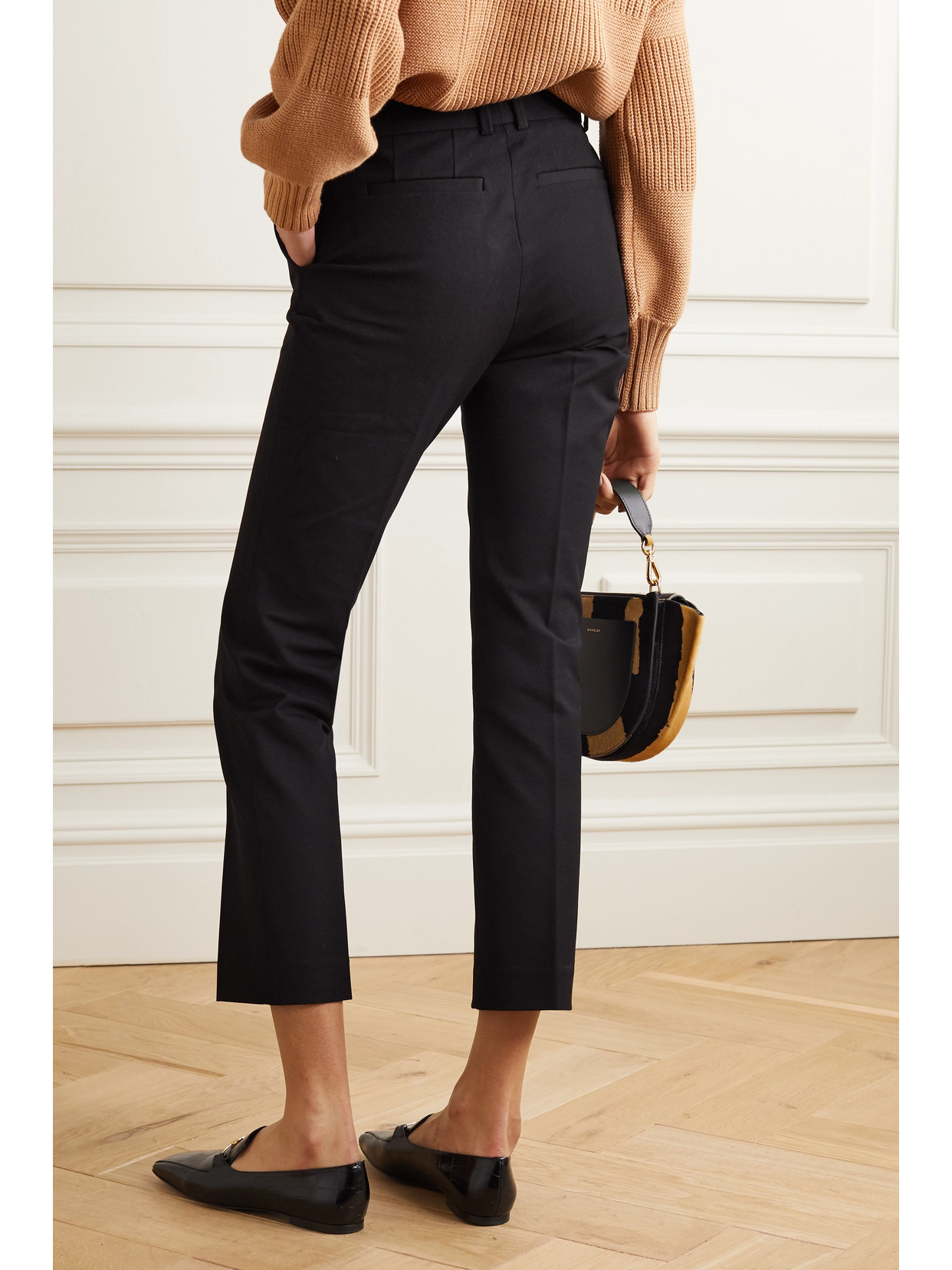 Shop Joseph Coleman Gabardine Slim-leg Pants In Black