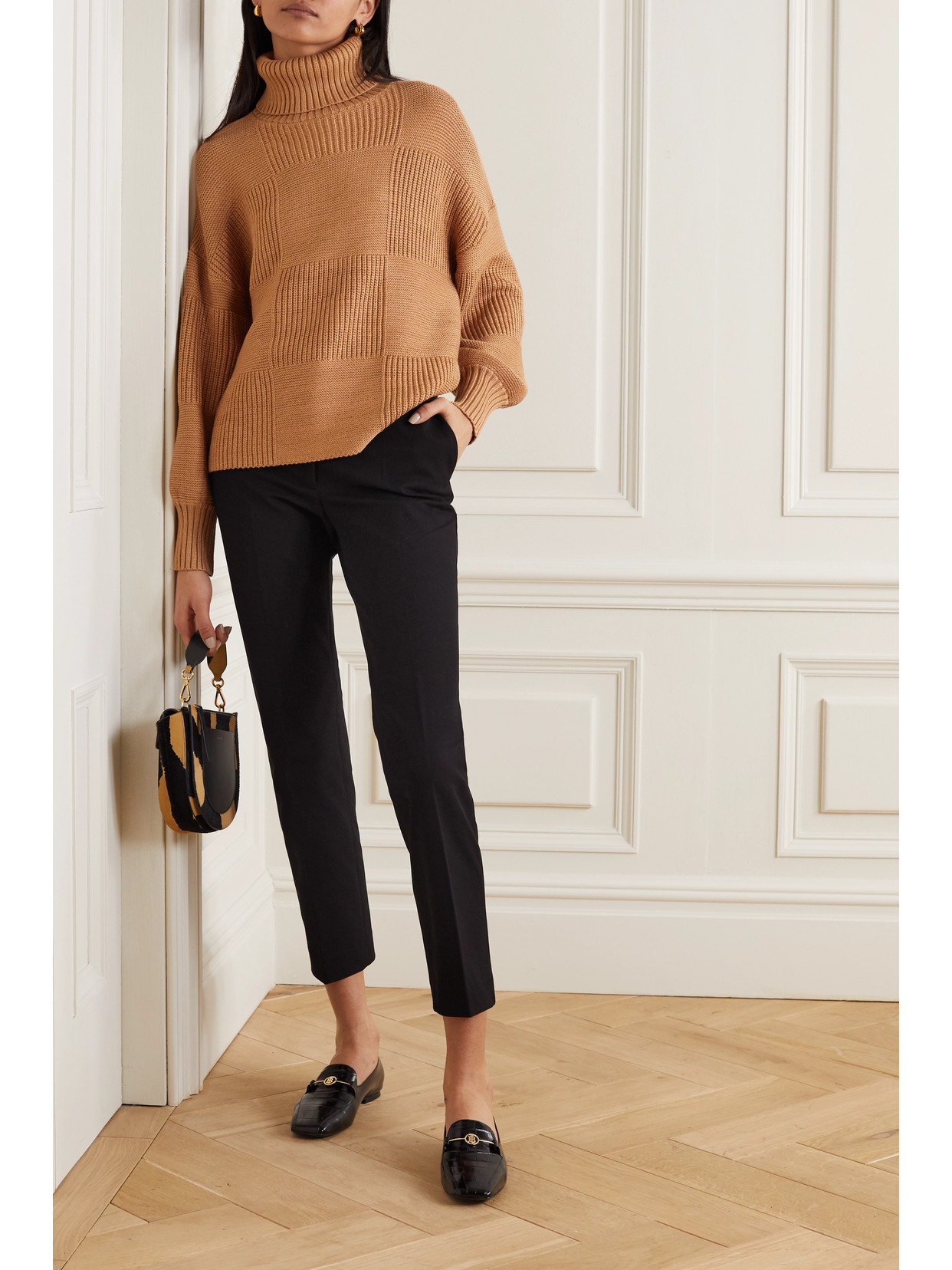 Shop Joseph Coleman Gabardine Slim-leg Pants In Black