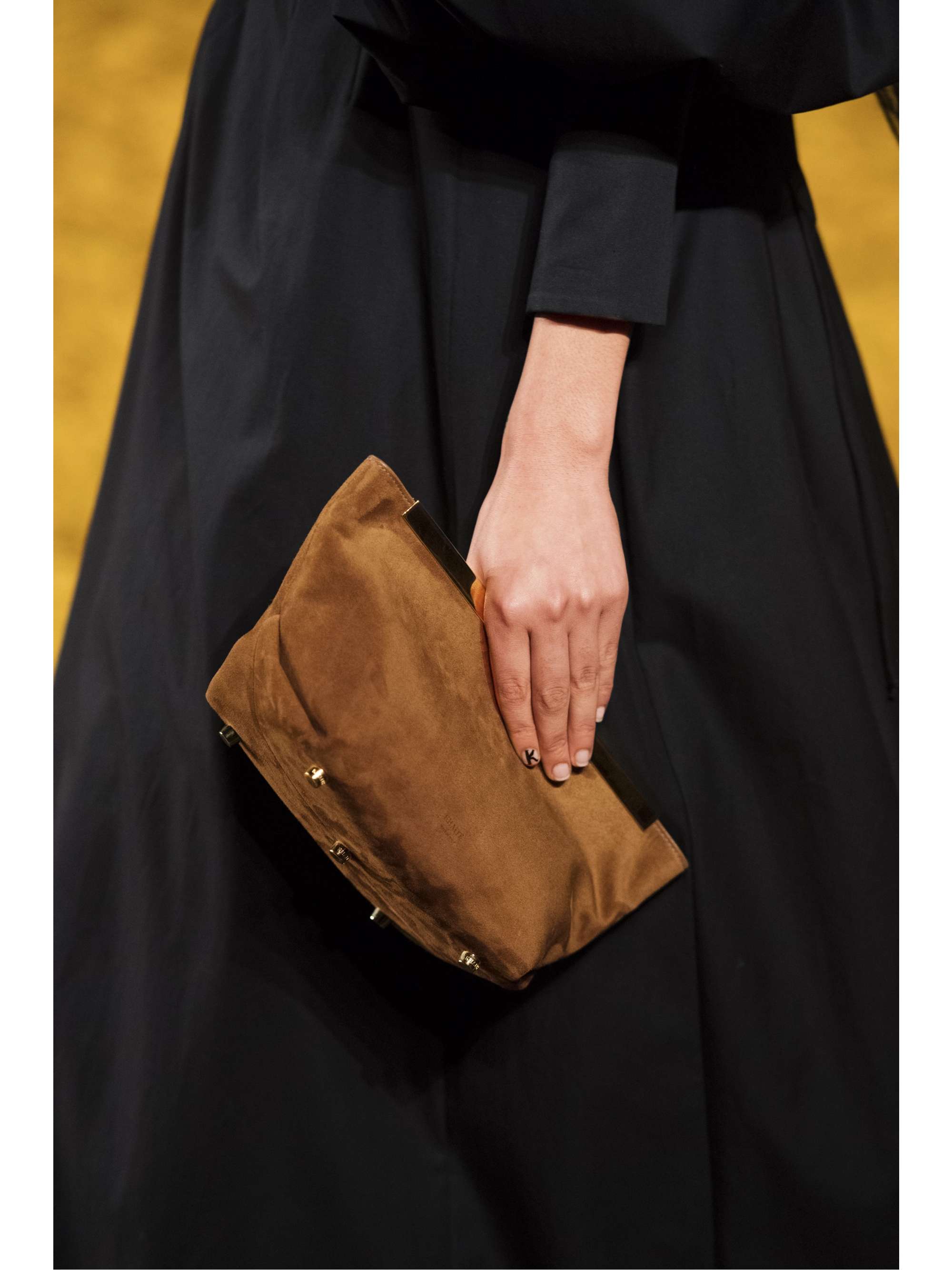 KHAITE Envelope Pleat suede clutch