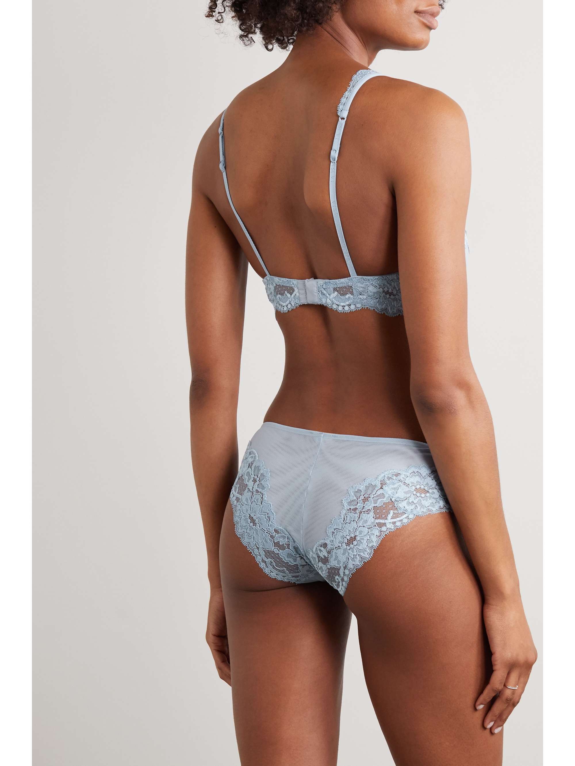LA PERLA Tres Souple Leavers lace and tulle underwired bra