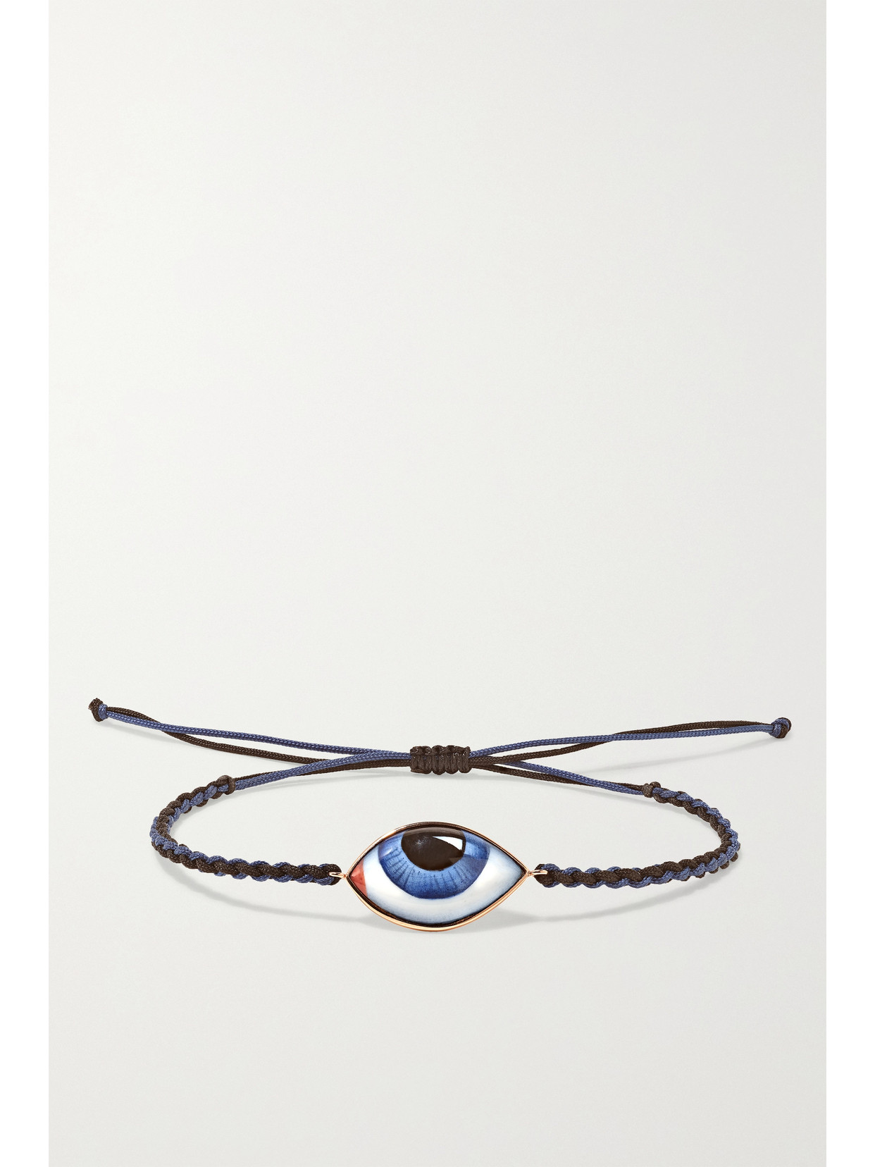 Lito Tu Es Partout 14-karat Rose Gold, Macramé And Enamel Bracelet