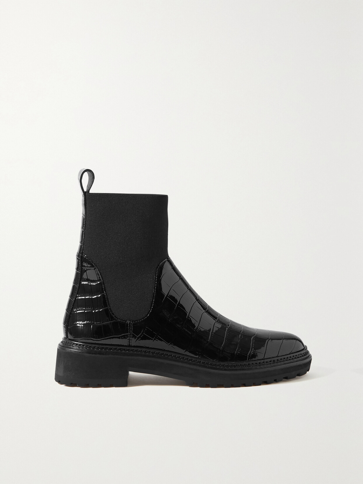 LOEFFLER RANDALL BRIDGET CROC-EFFECT PATENT-LEATHER CHELSEA BOOTS