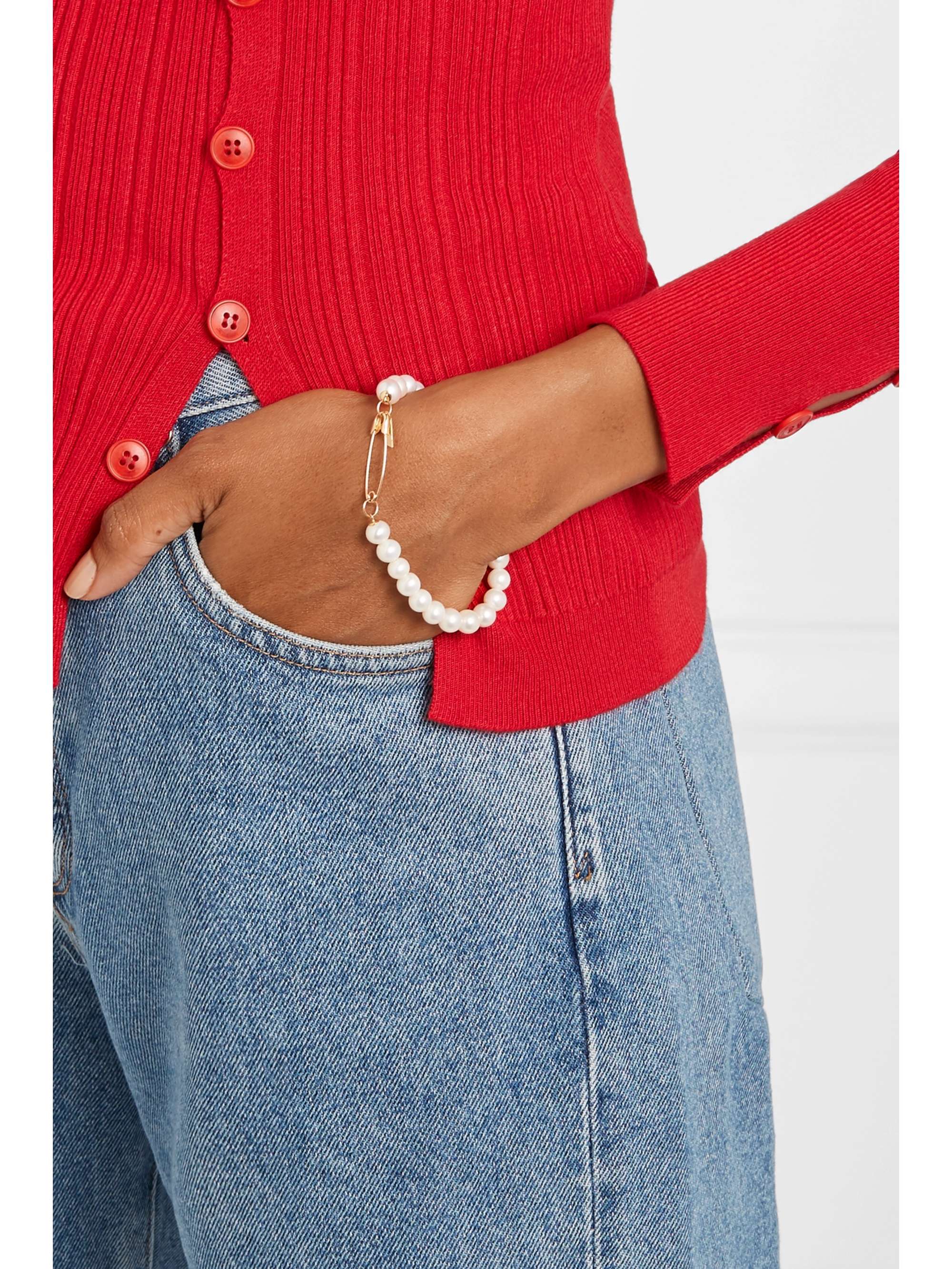 LOREN STEWART 14-karat gold pearl bracelet
