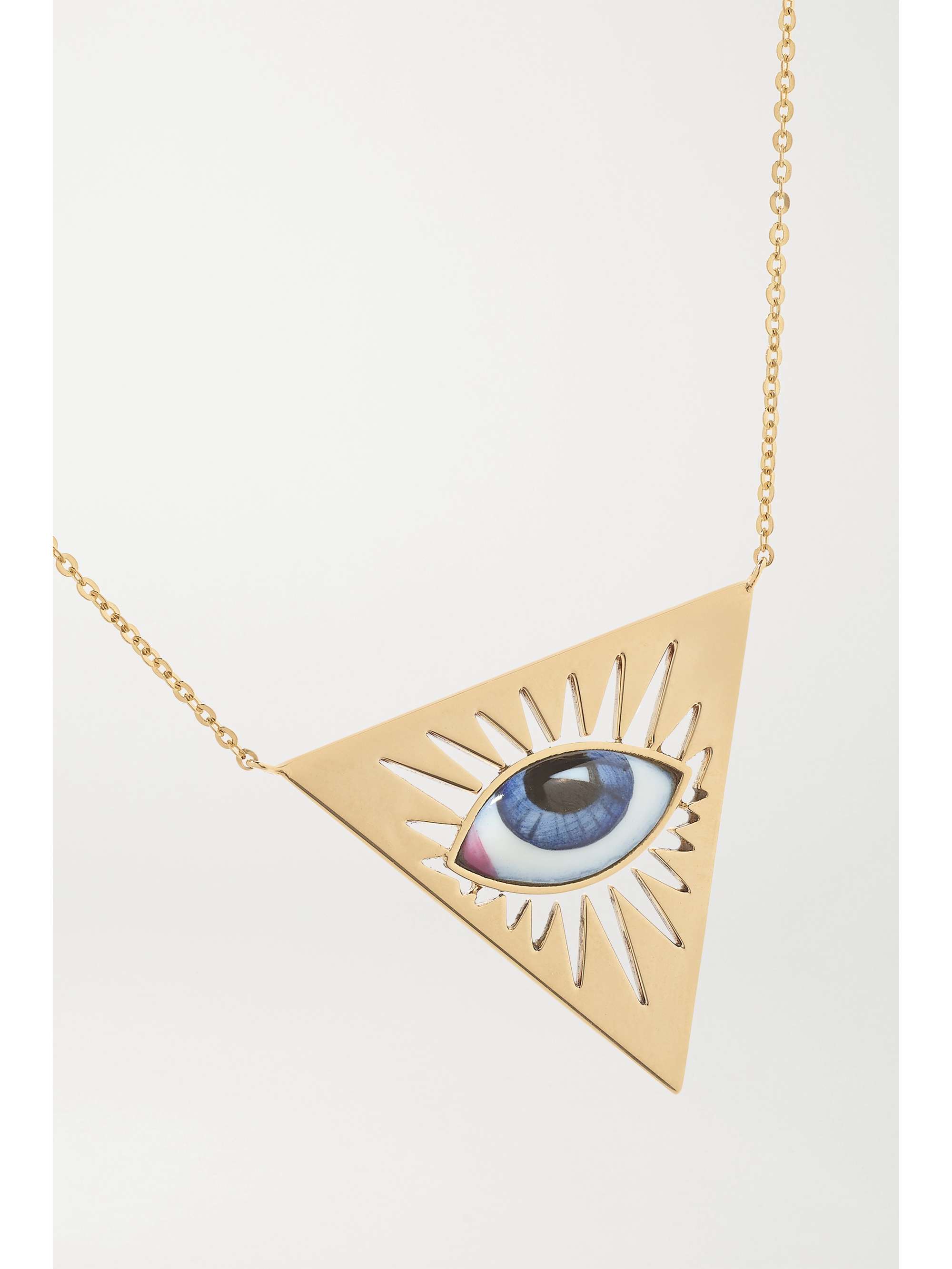 LITO Tu Es Partout 14-karat gold and enamel necklace