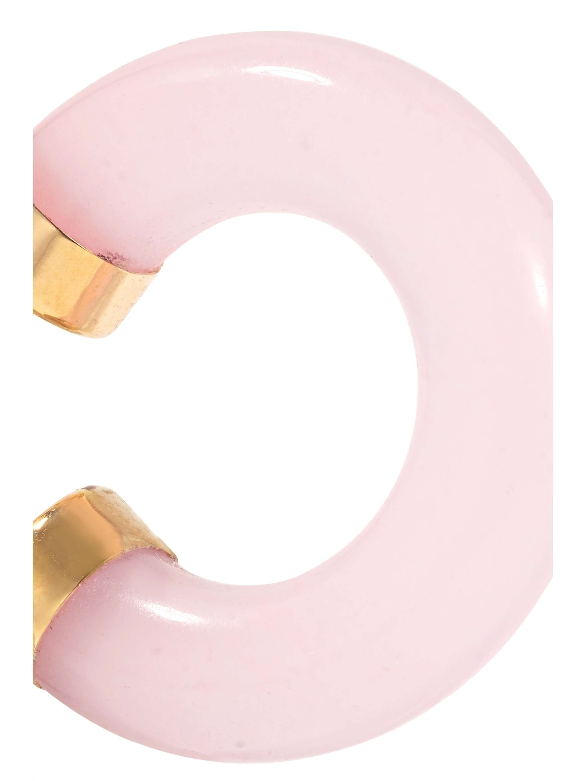 LOREN STEWART 14-karat gold rose quartz hoop earrings