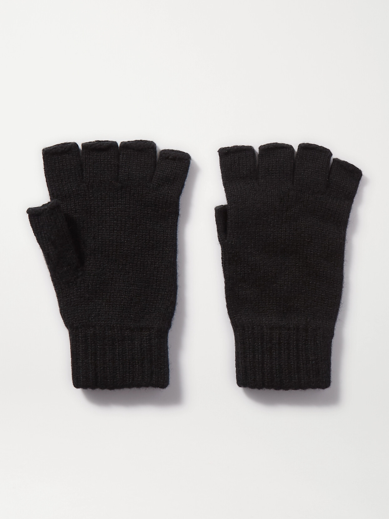 Shop Johnstons Of Elgin + Net Sustain Cashmere Fingerless Gloves In Black