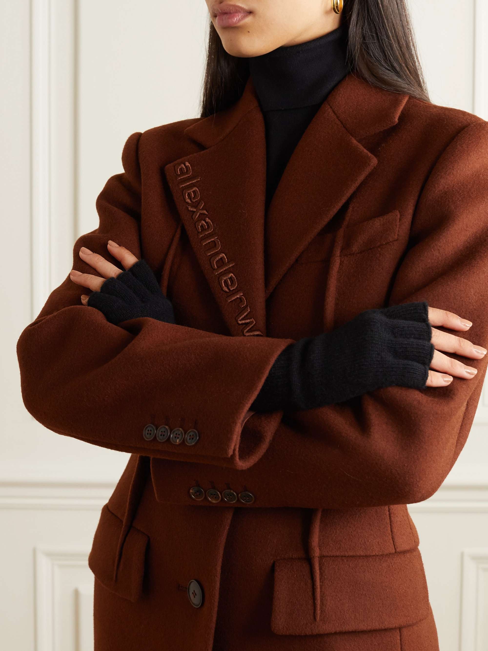 JOHNSTONS OF ELGIN + NET SUSTAIN cashmere fingerless gloves