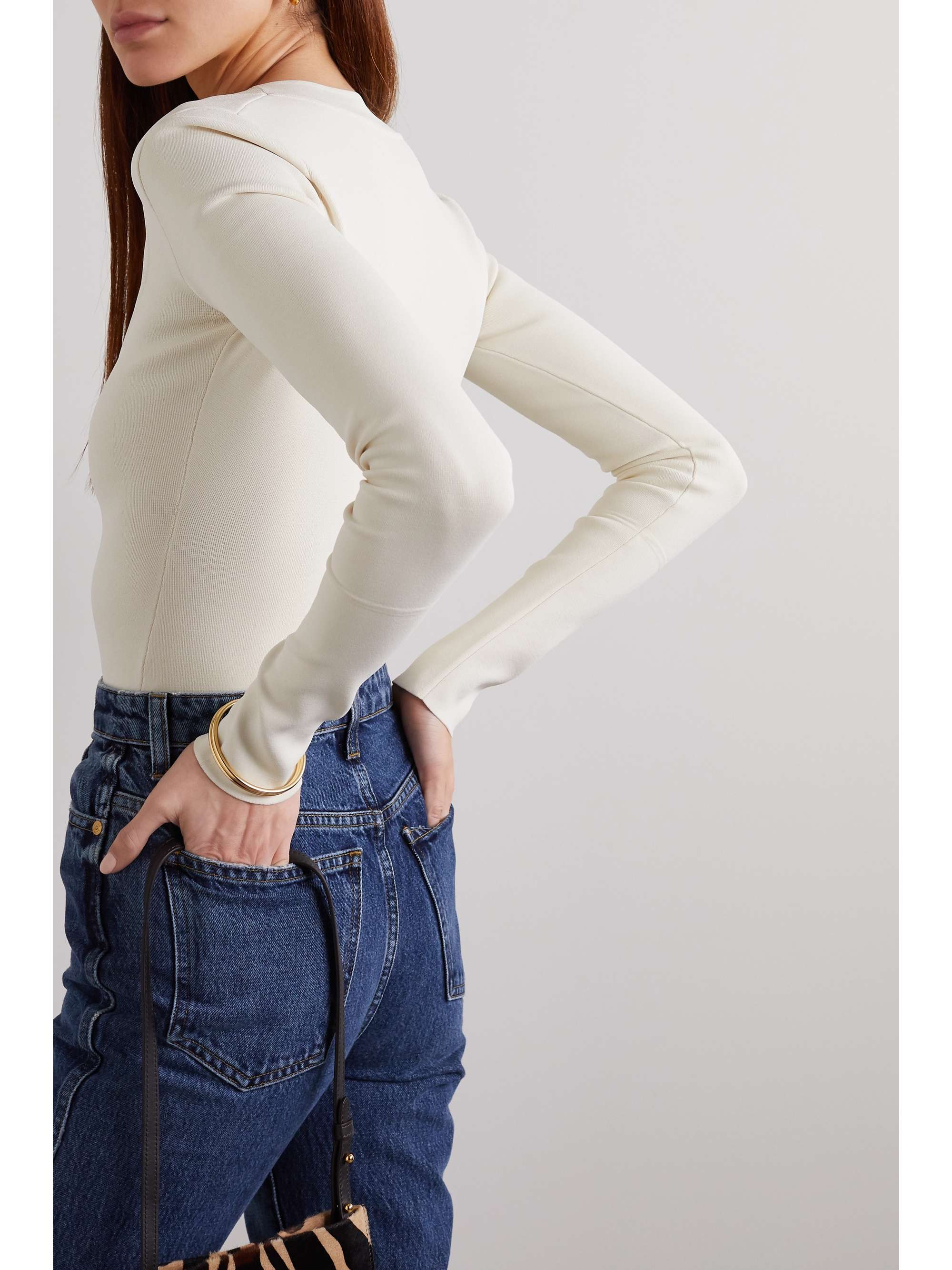KHAITE Kerry ribbed-knit bodysuit