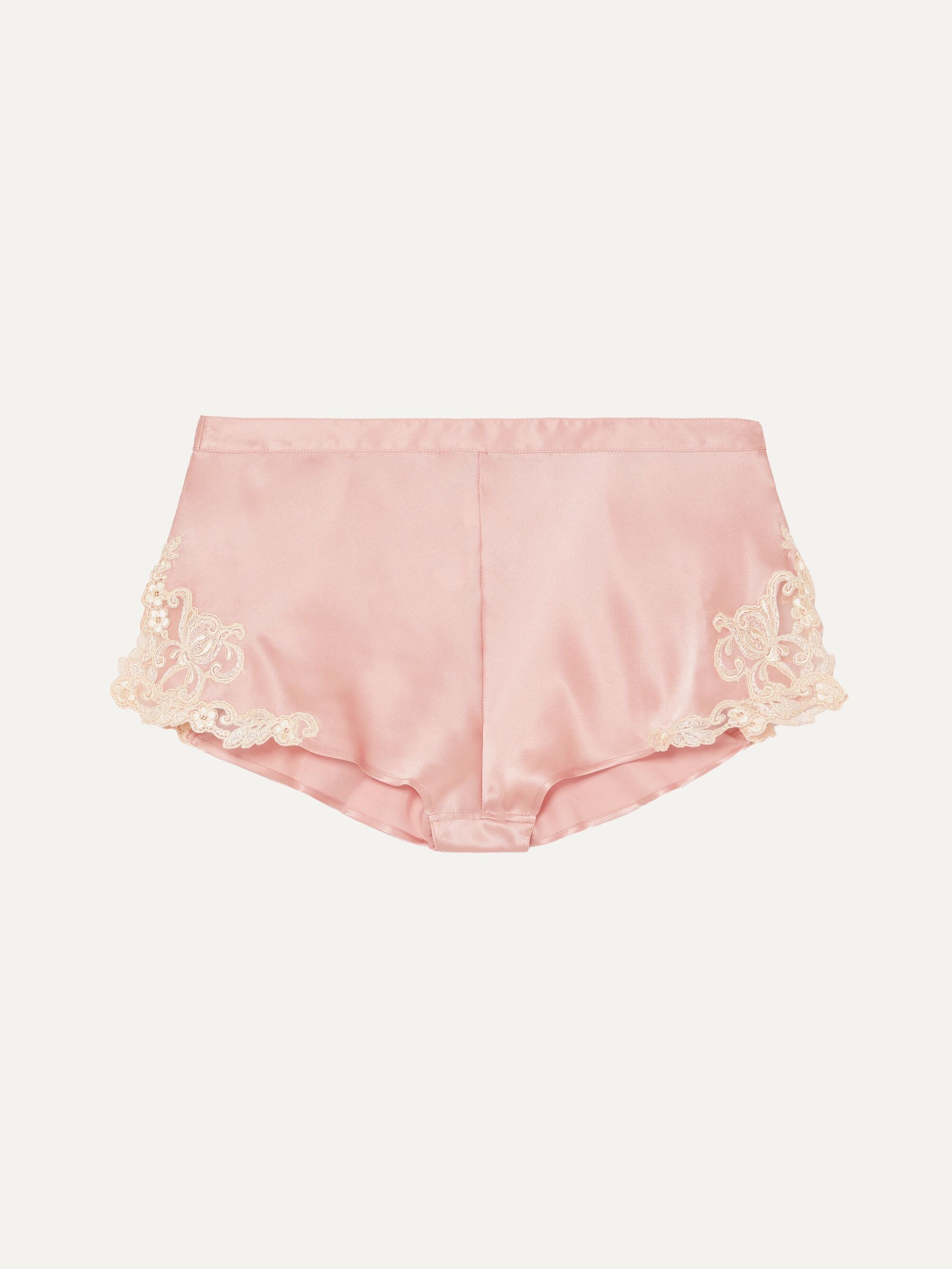 pink satin shorts