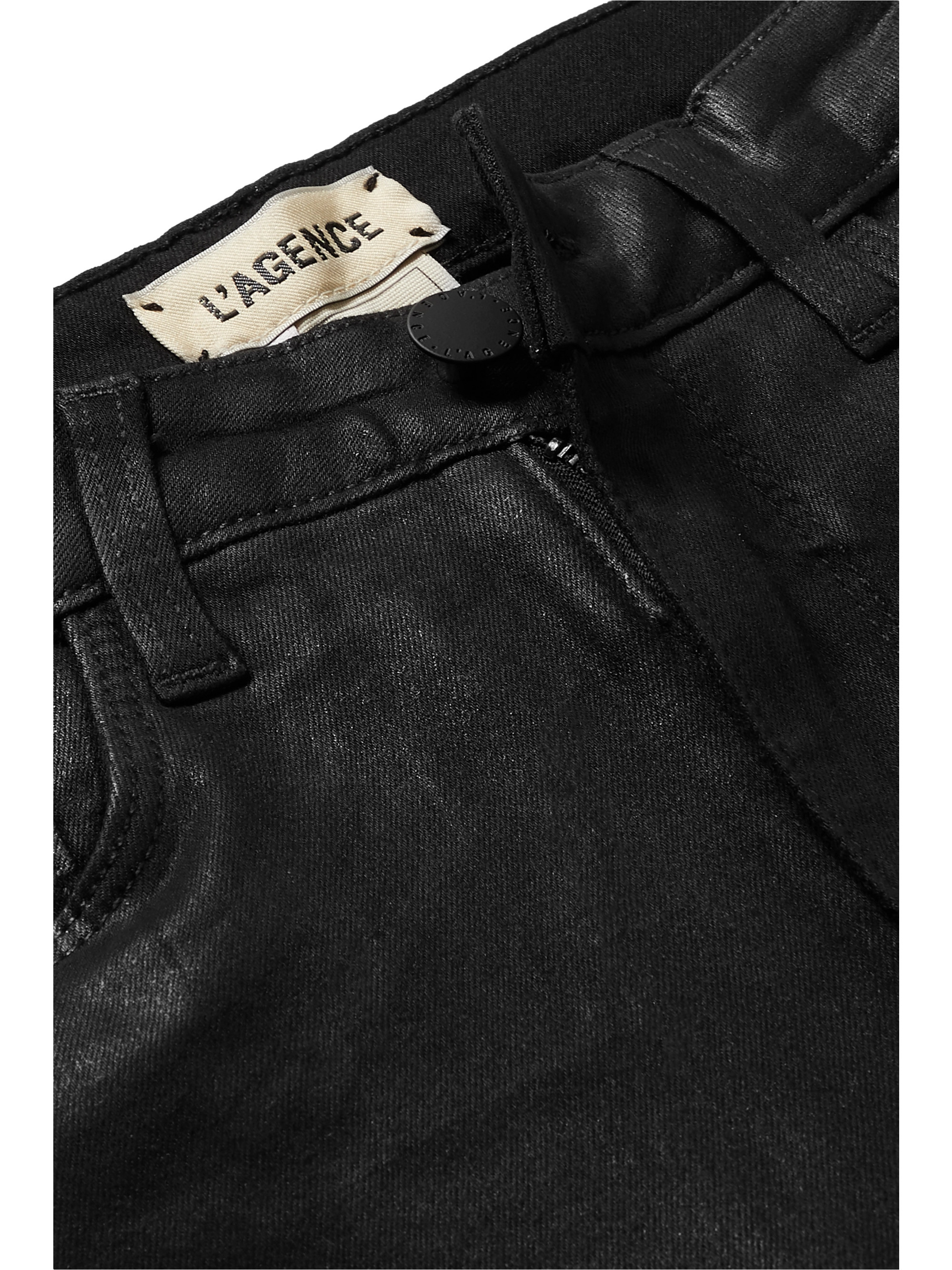 L'AGENCE Margot cropped coated high-rise skinny jeans thumbnail