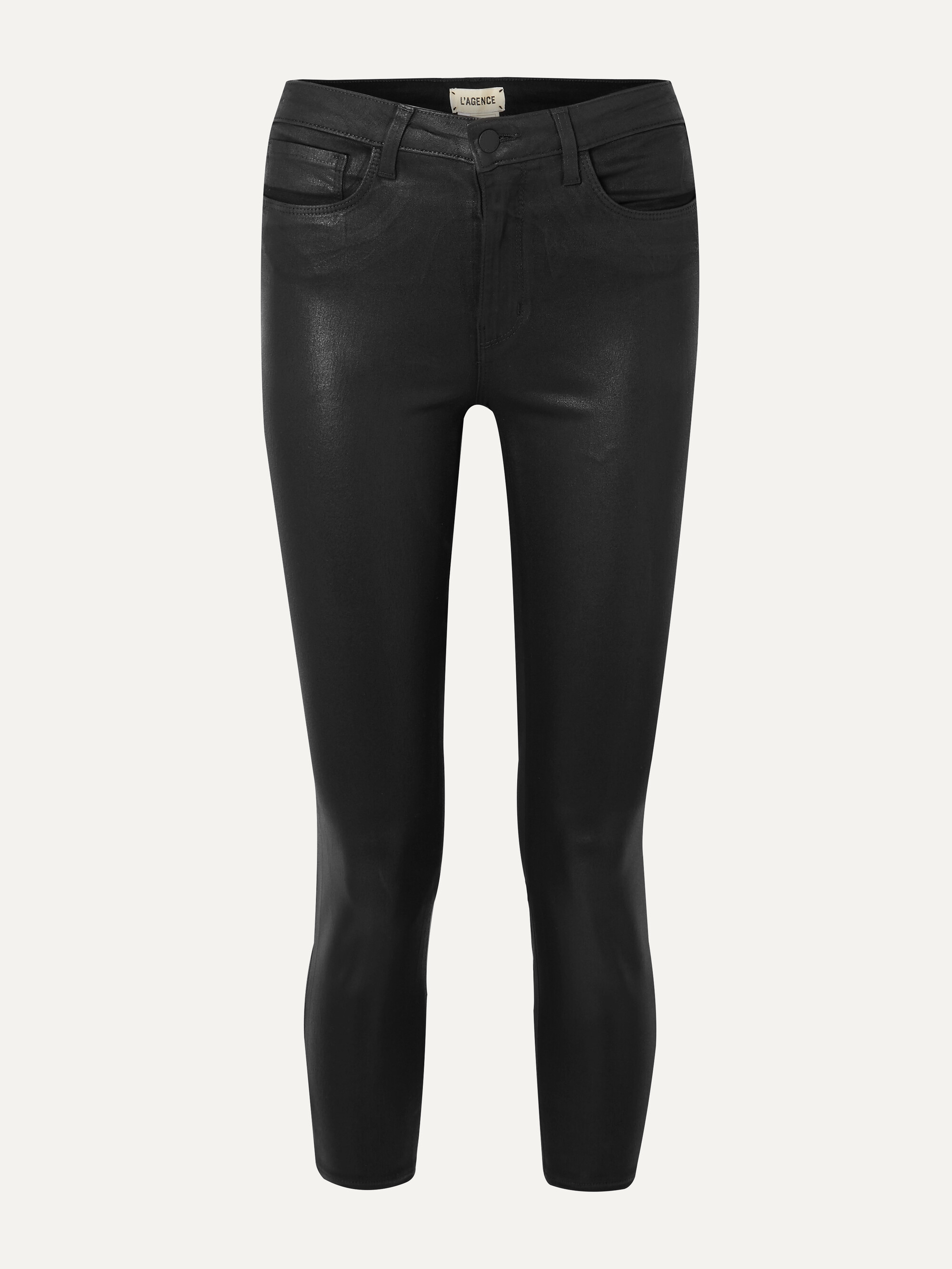L'AGENCE Margot cropped coated high-rise skinny jeans thumbnail