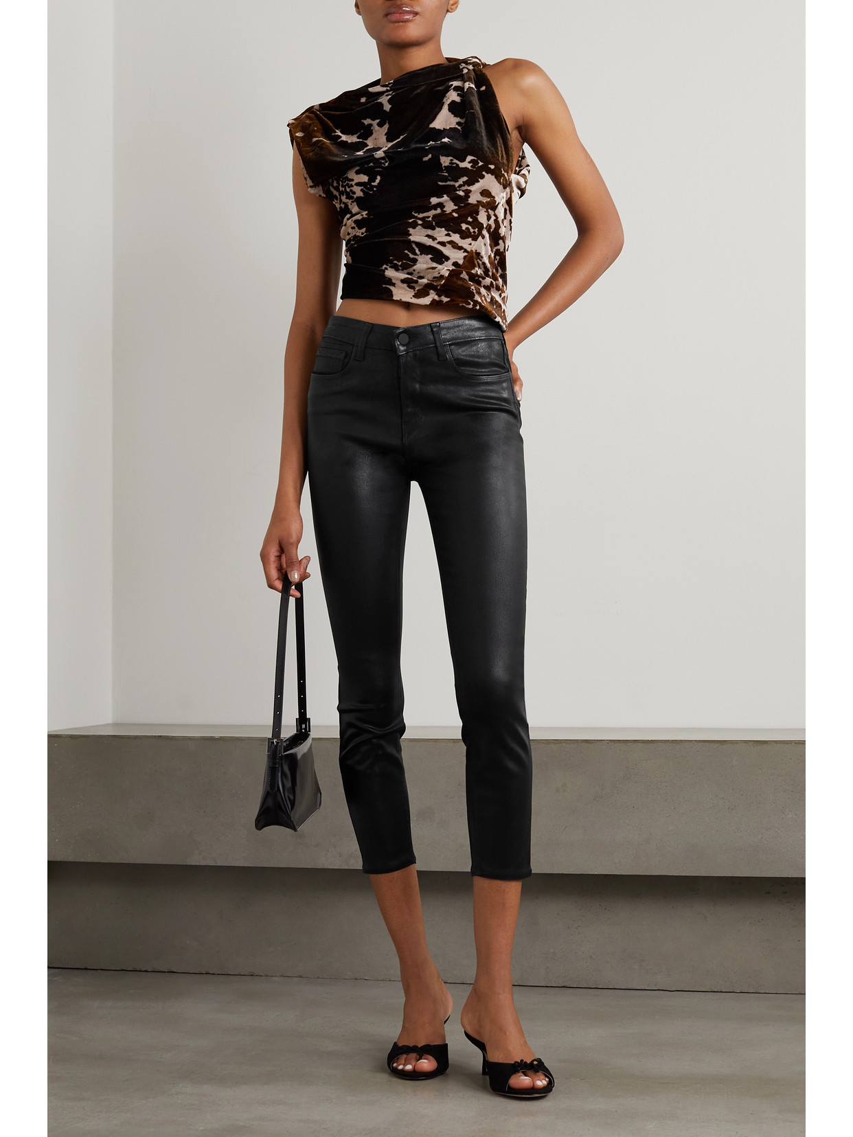 L'agence Margot High Waist Crop Jeans In Midnight