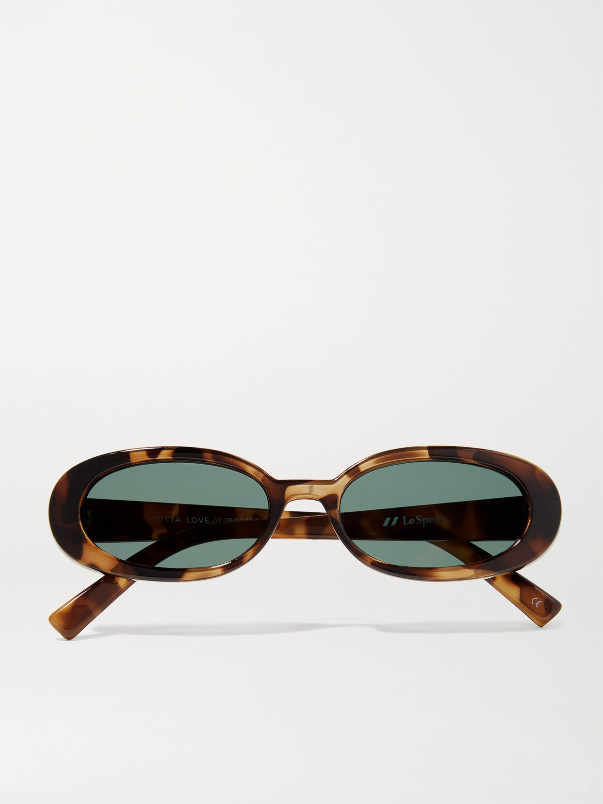 Le Specs Outta Love Oval-frame Tortoiseshell Acetate Sunglasses