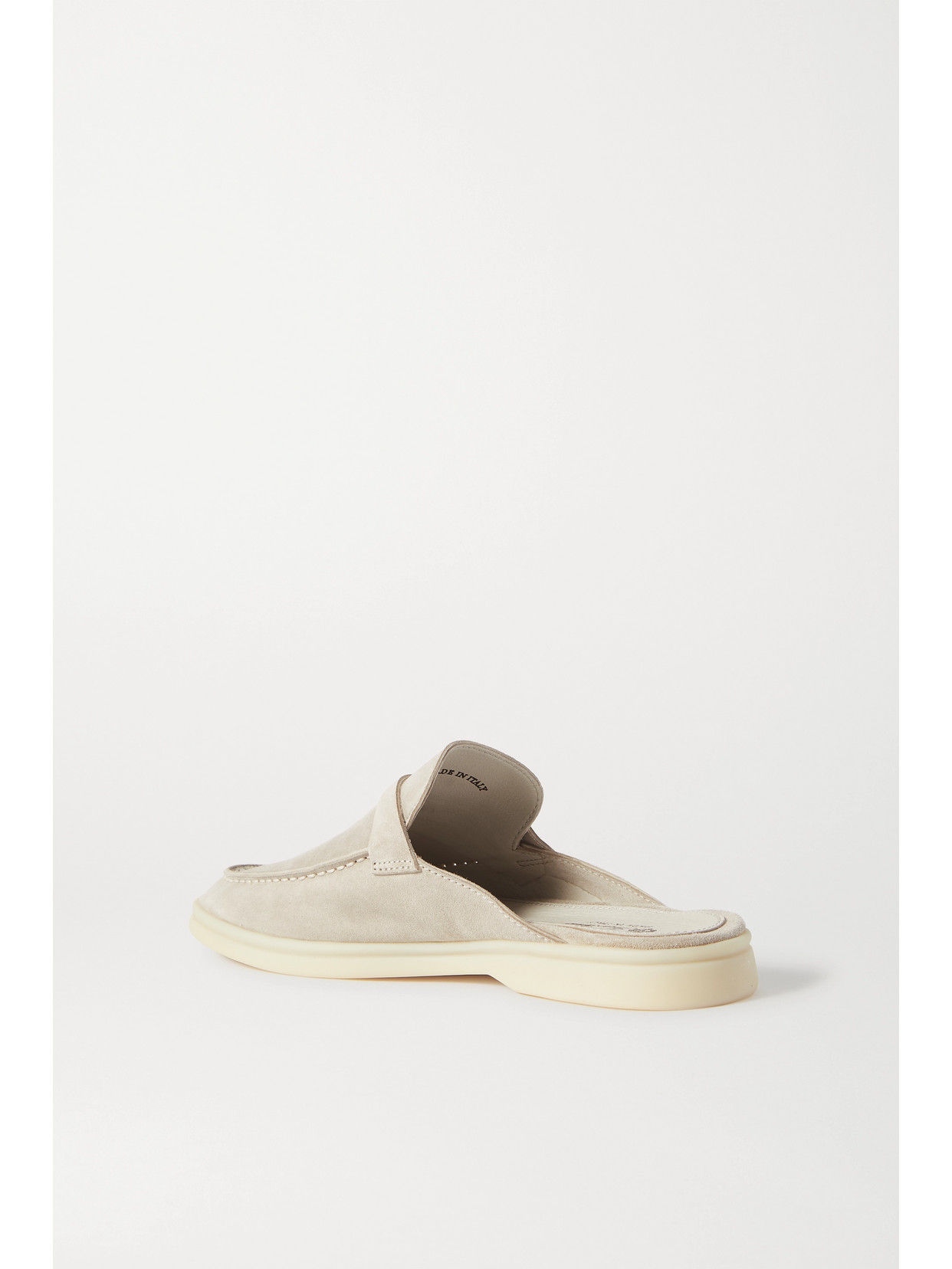 LORO PIANA BABOUCHE CHARMS WALK SUEDE SLIPPERS