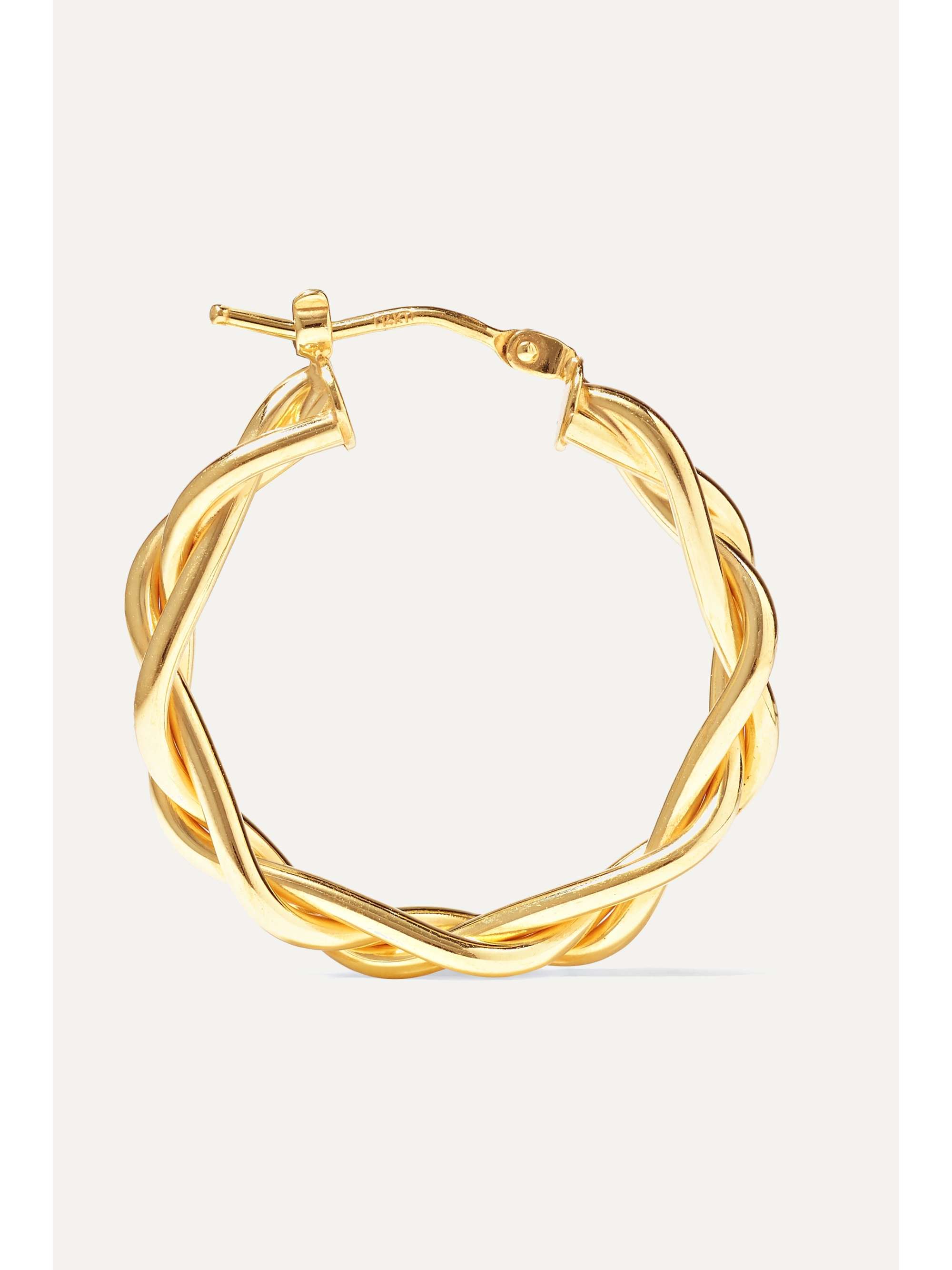 LOREN STEWART + NET SUSTAIN 14-karat gold hoop earrings