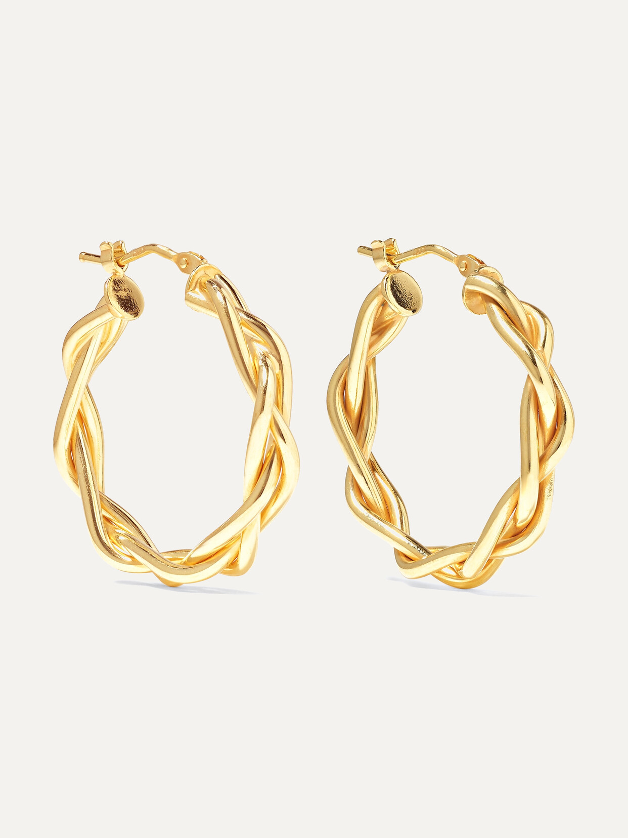 Loren Stewart - + Net Sustain 14-karat Gold Hoop Earrings - One size