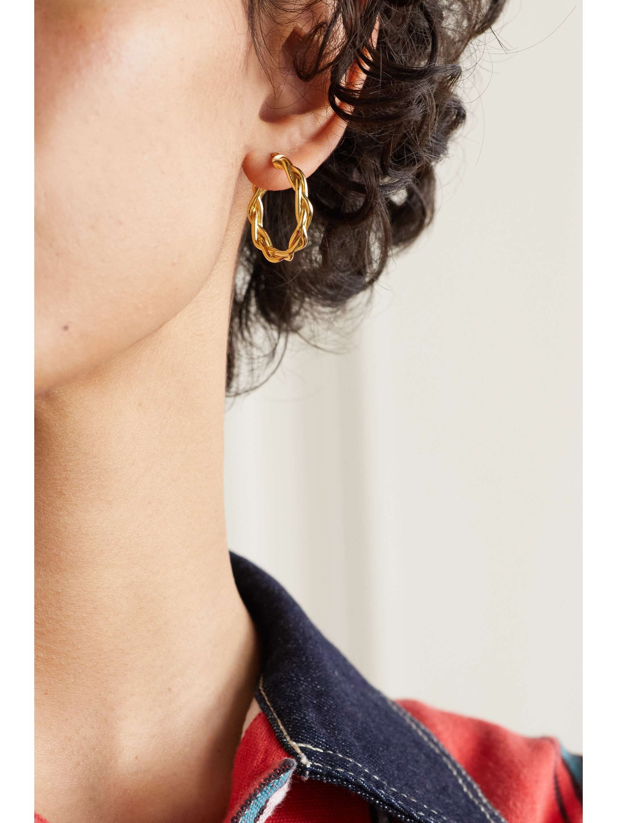 LOREN STEWART + NET SUSTAIN 14-karat gold hoop earrings