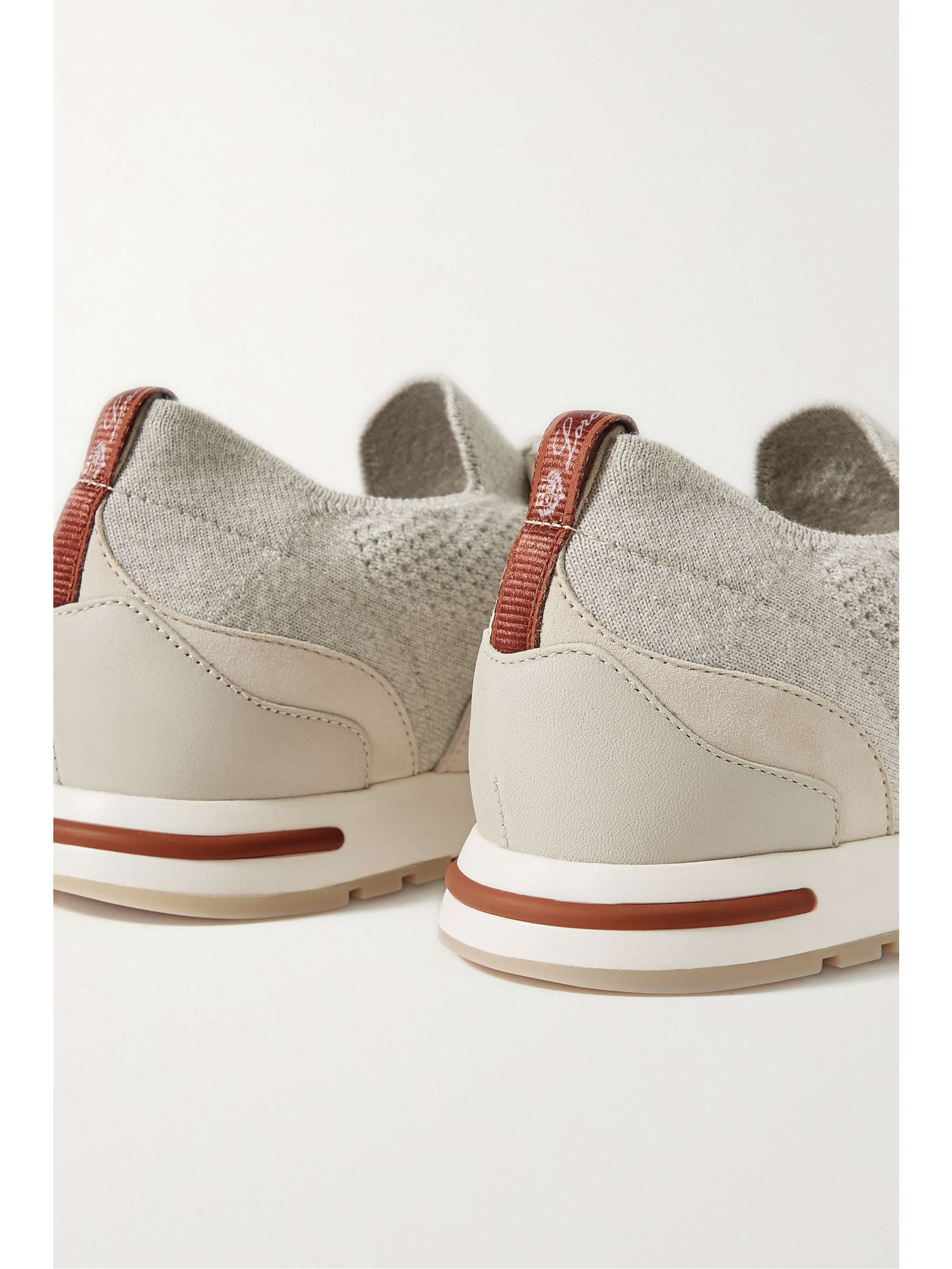 Light gray 360 Lp Flexy Walk suede and leather-trimmed wool sneakers | LORO  PIANA | NET-A-PORTER