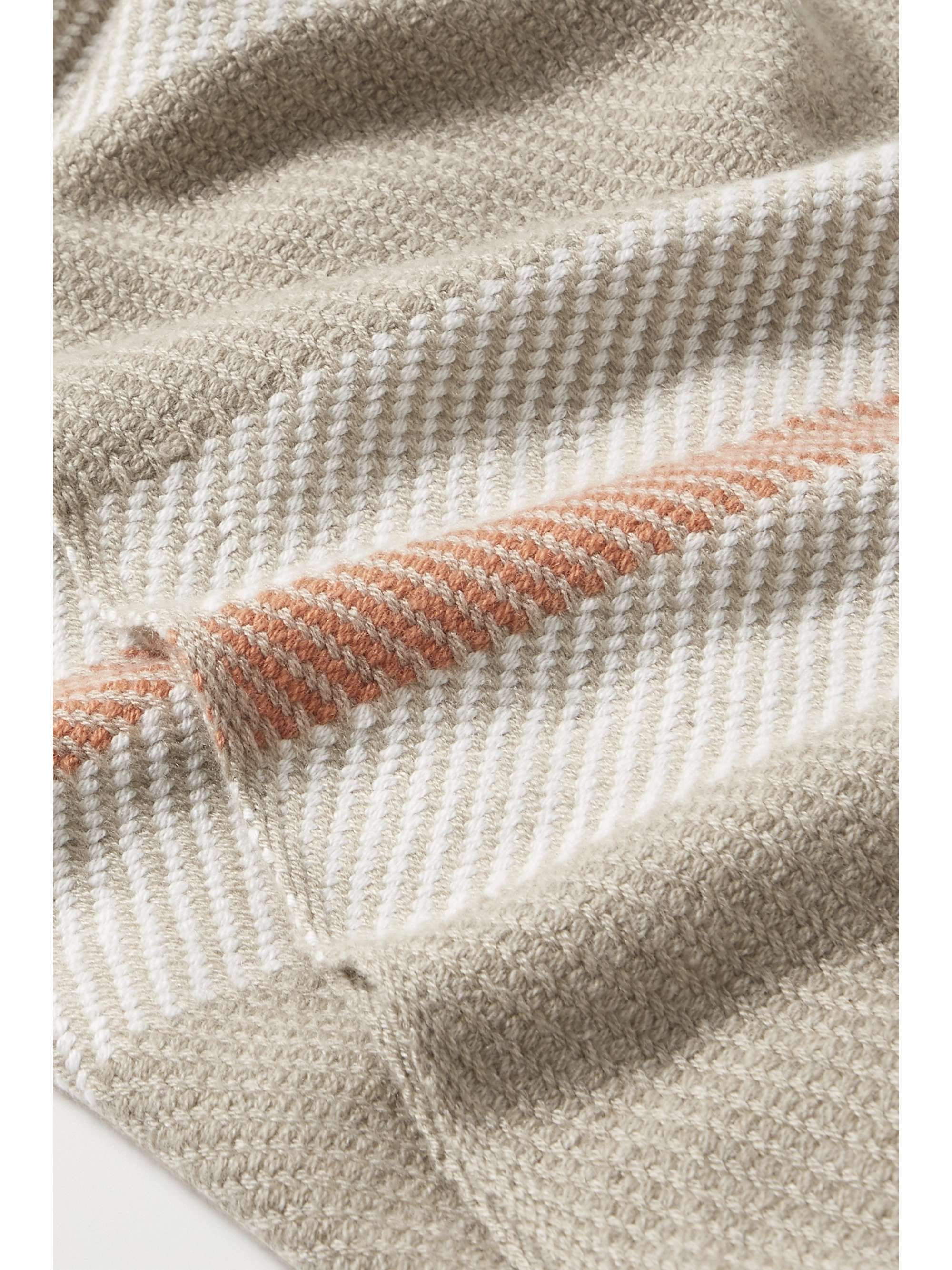 LORO PIANA Fringed striped cashmere scarf