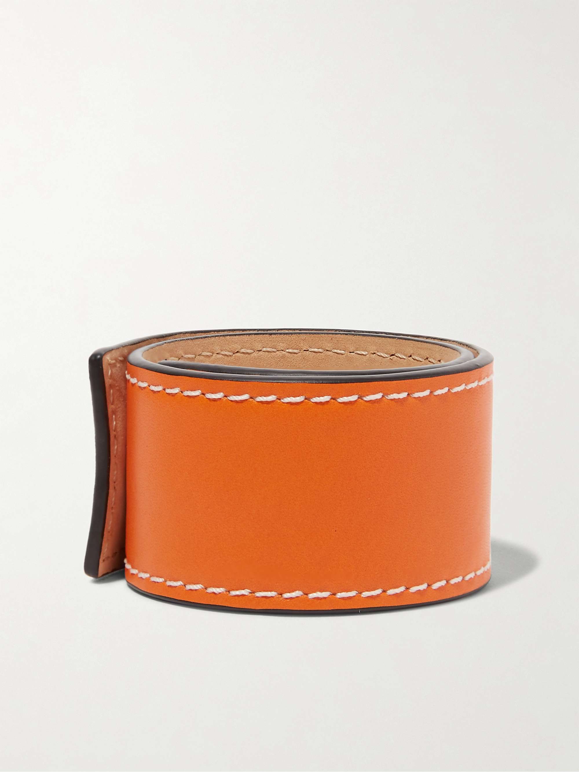 Logo-embossed leather bracelet
