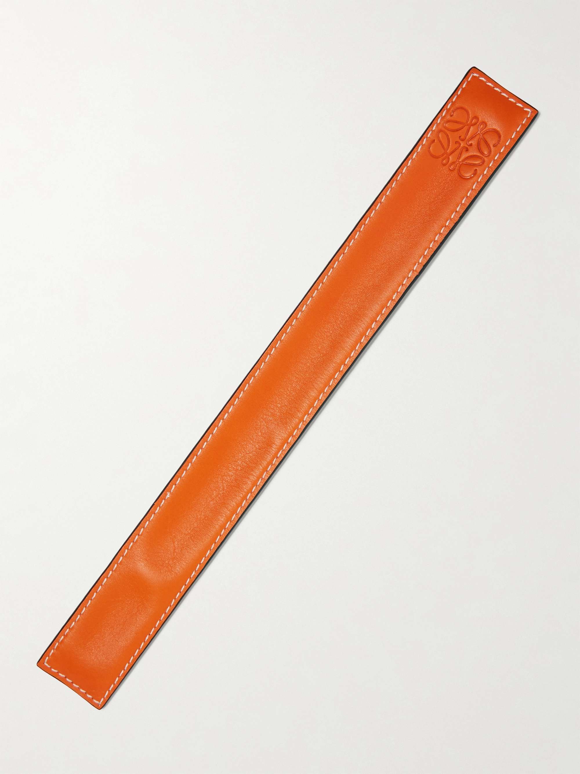 Logo-embossed leather bracelet