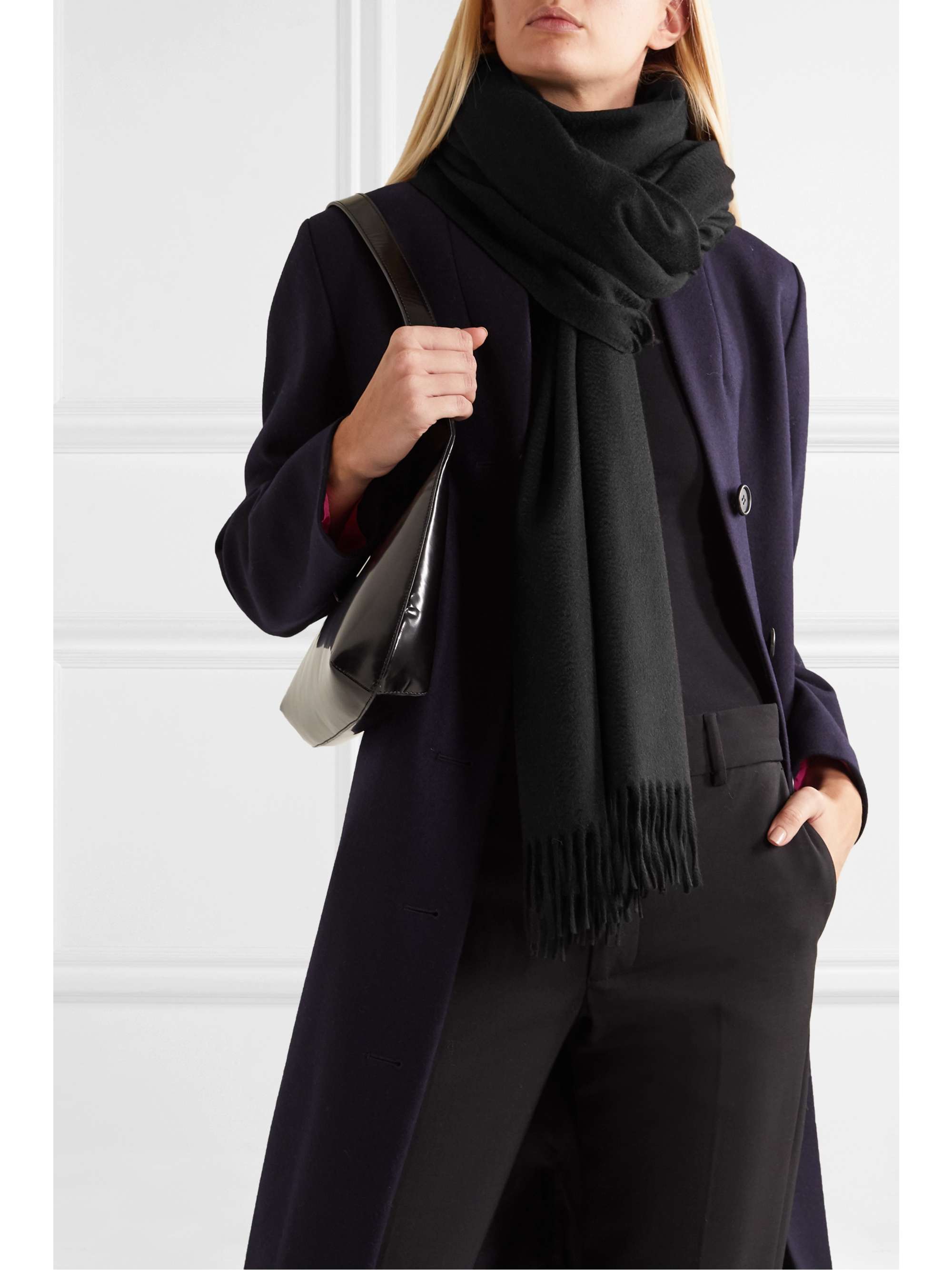 LORO PIANA Opera fringed cashmere and silk-blend scarf