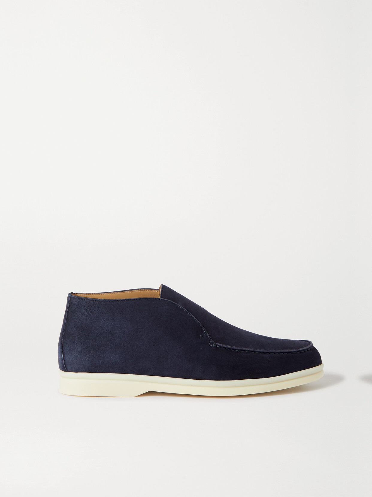 LORO PIANA OPEN WALK SUEDE LOAFERS