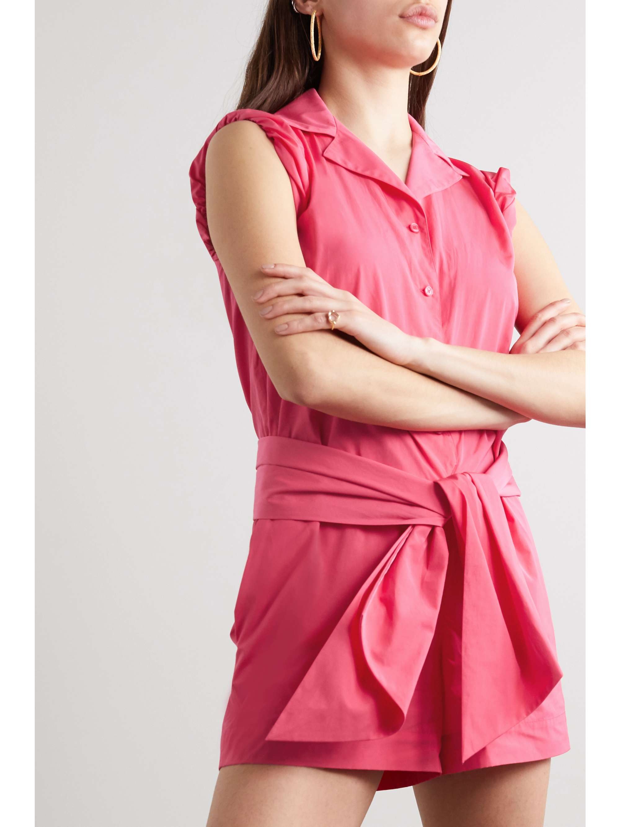 KENZO Belted taffeta playsuit