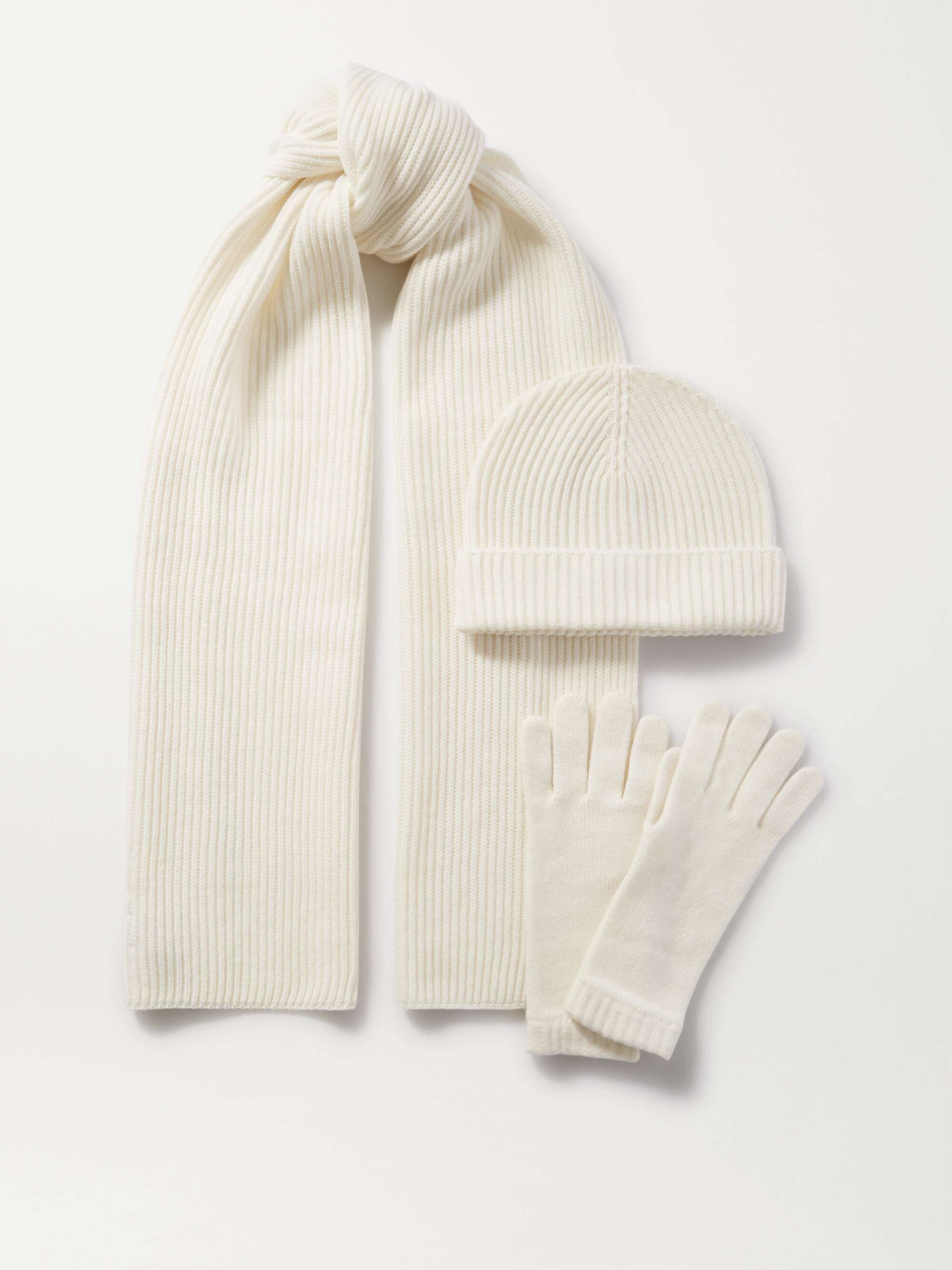 JOHNSTONS OF ELGIN Cashmere hat, scarf and gloves set