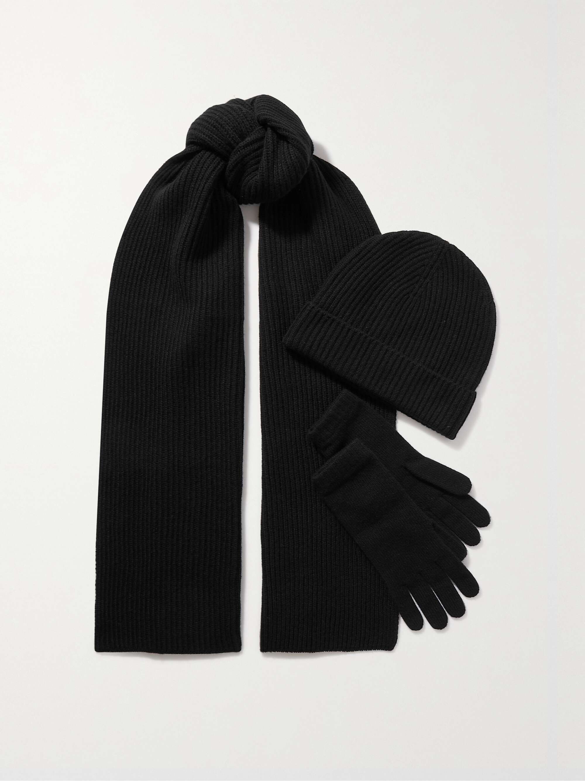 ELGIN + NET SUSTAIN beanie, scarf and gloves set | NET-A-PORTER