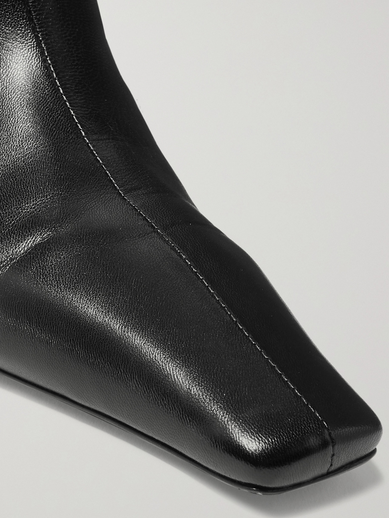 Khaite The Arizona 50mm Leather Ankle Boots In Black